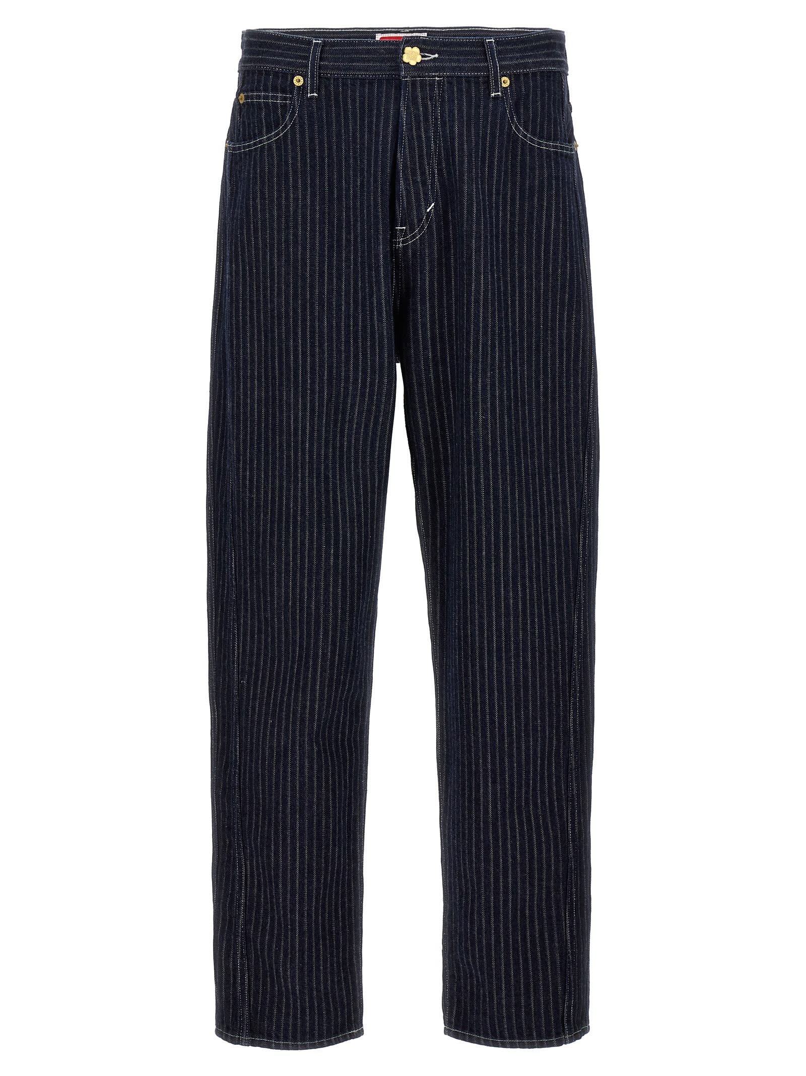 Kenzo Ribbed Jeans In Blue