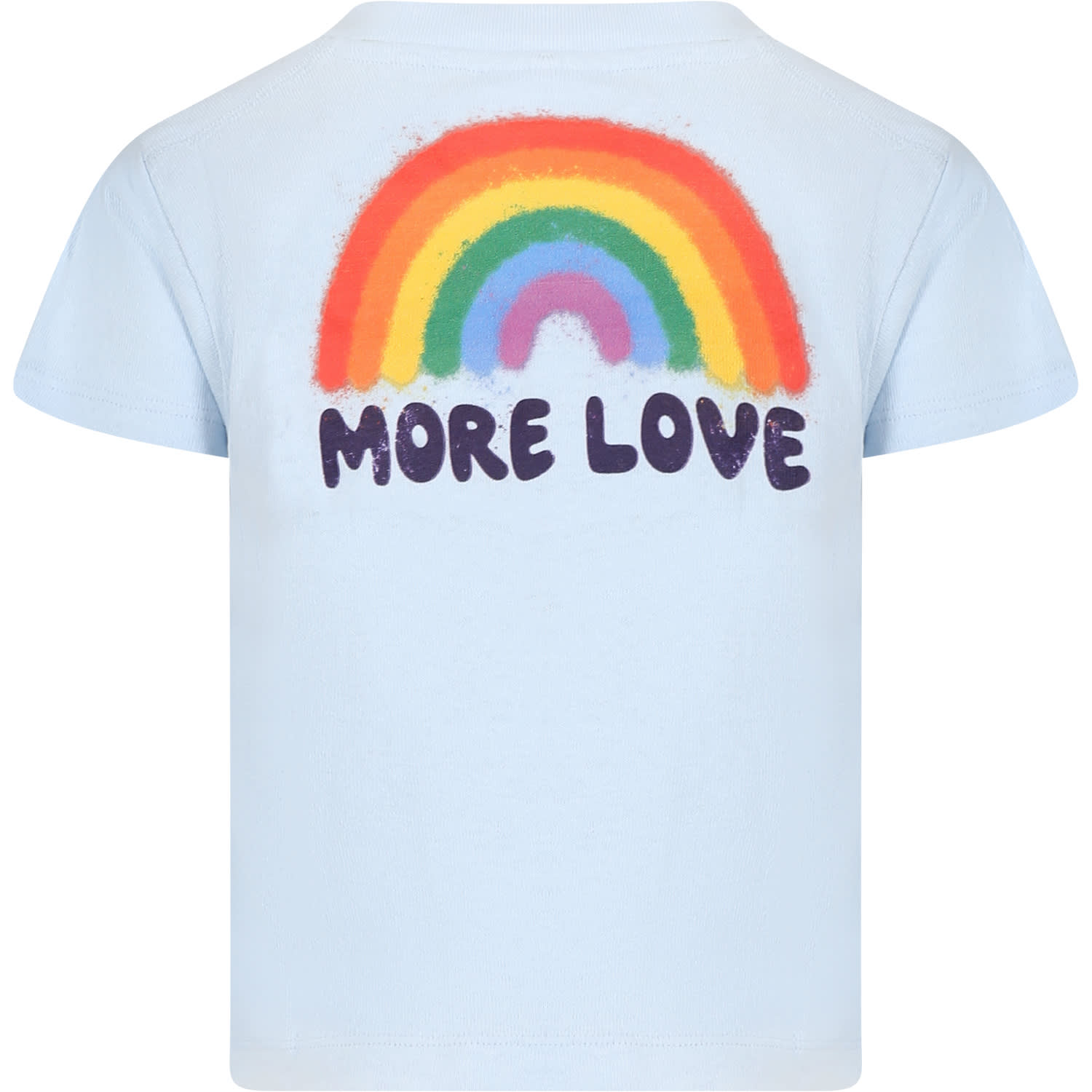 Molo Kids' Sky Blue T-shirt For Girl With Rainbow In Light Blue