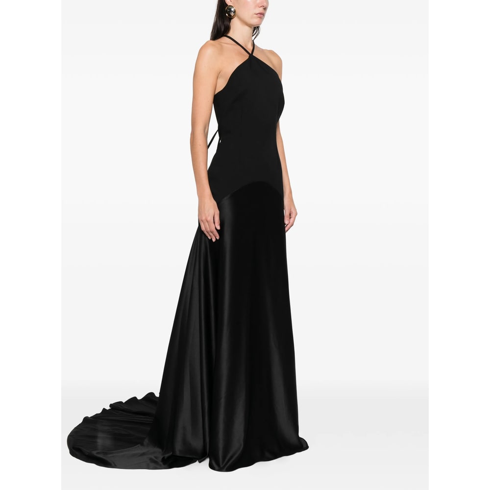 Solace London Draped Statment Halterneck Ophelia Maxi Dress In Black