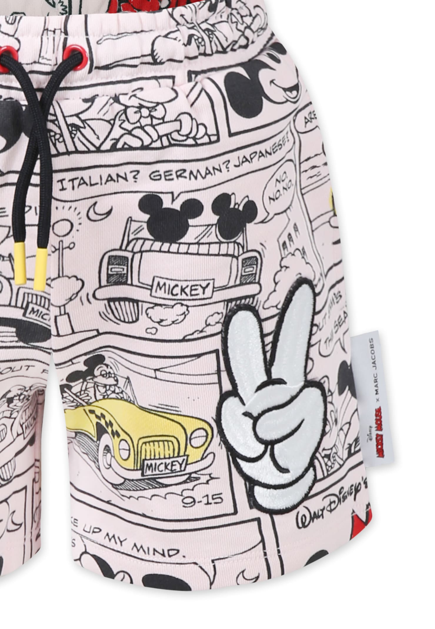 Marc Jacobs Pink Shorts For Girl With Mickey Mouse Print In Pink