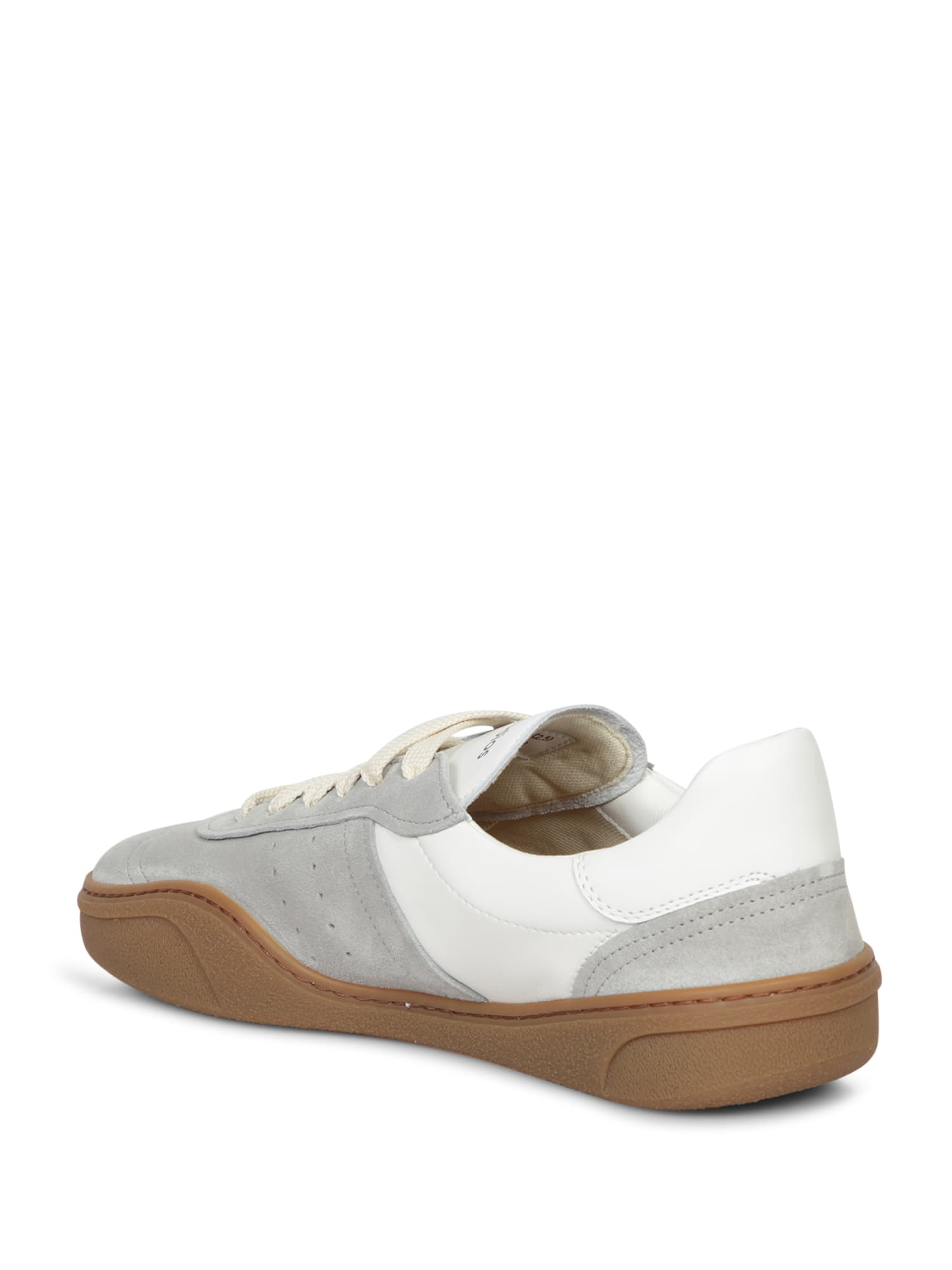 Shop Acne Studios Bars Beige And White Sneakers