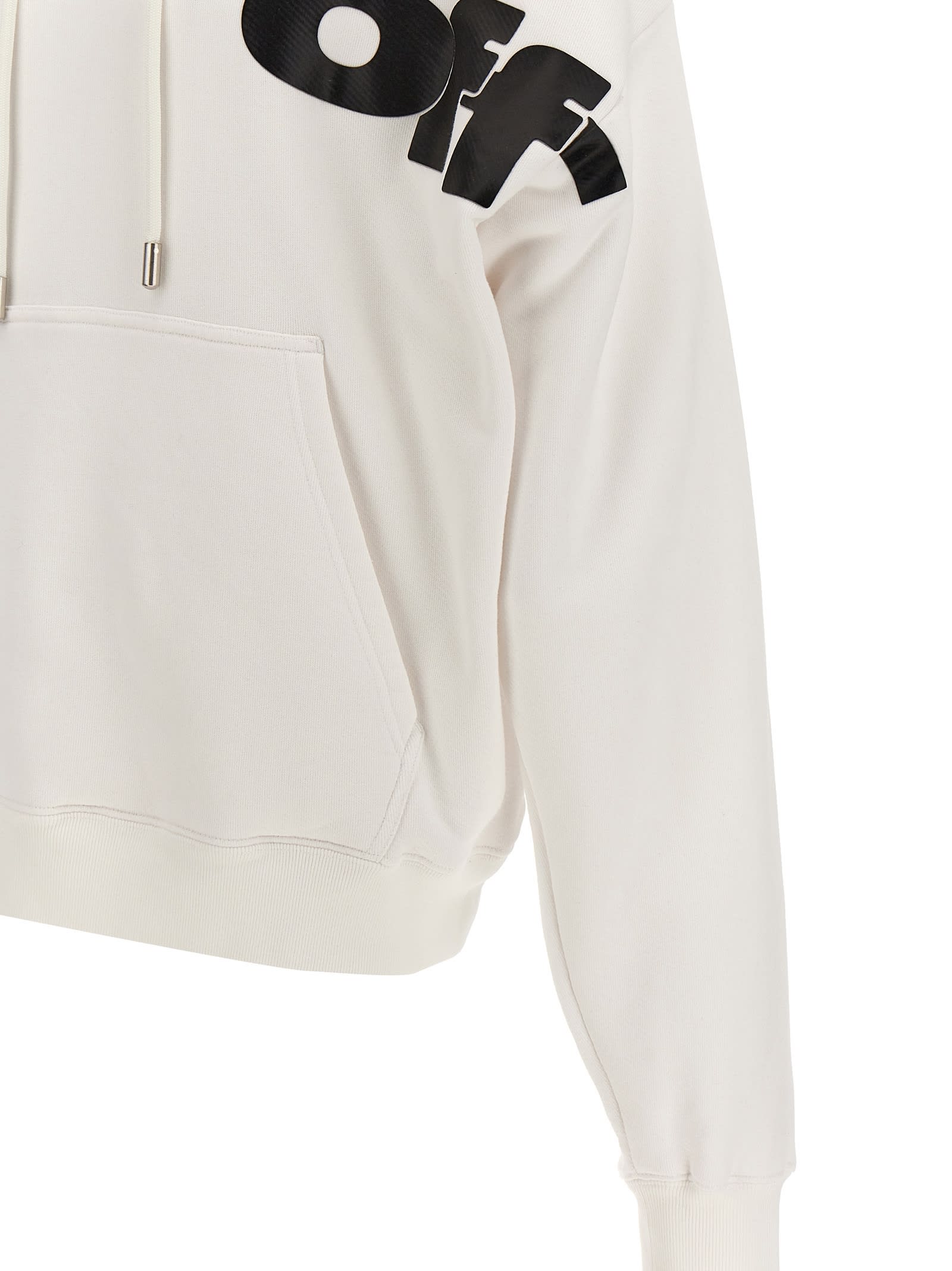 Shop Off-white Shared Logo Skate Hoodie In White/black