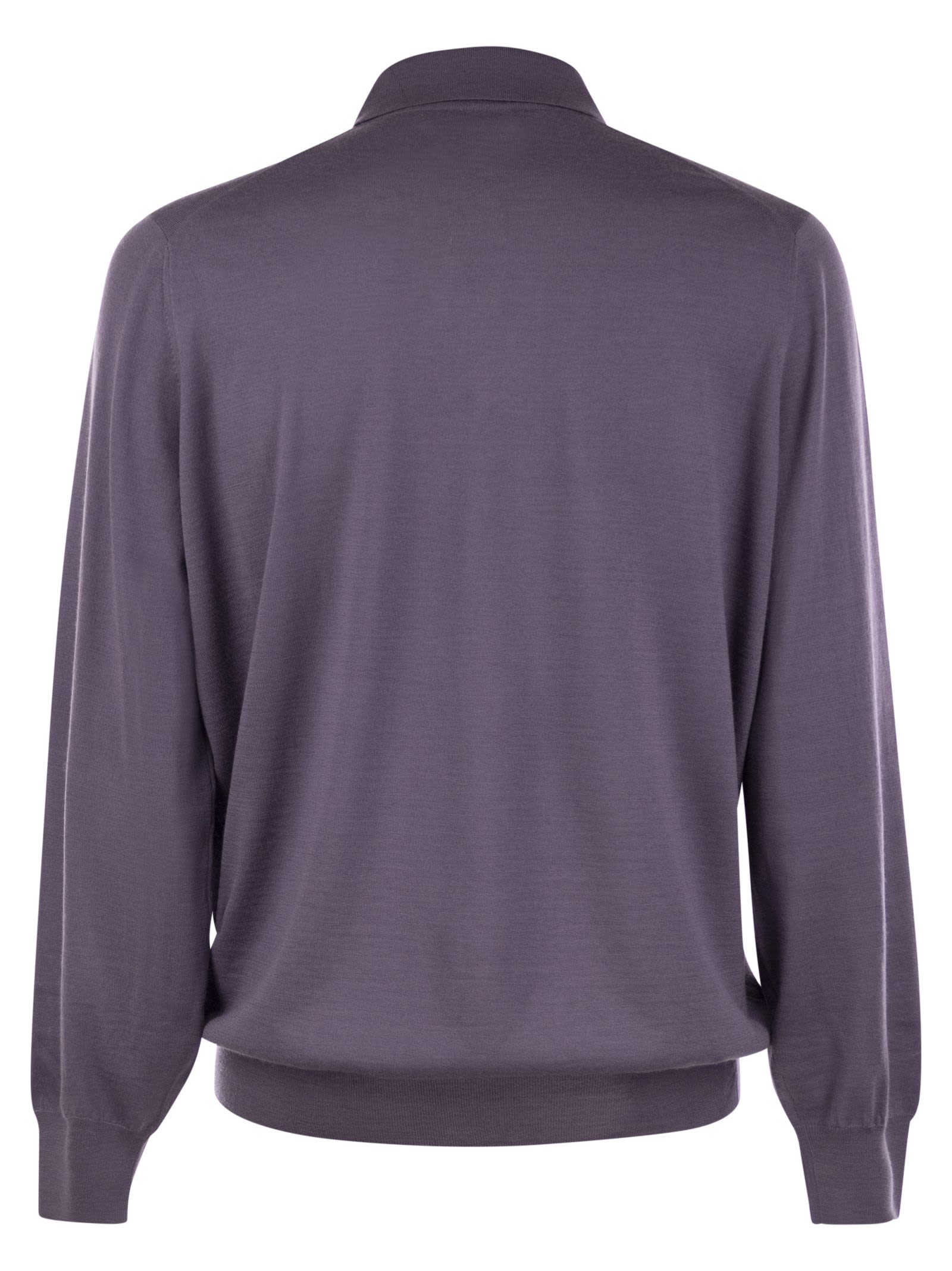 Shop Brunello Cucinelli Polo Style Sweater In Purple