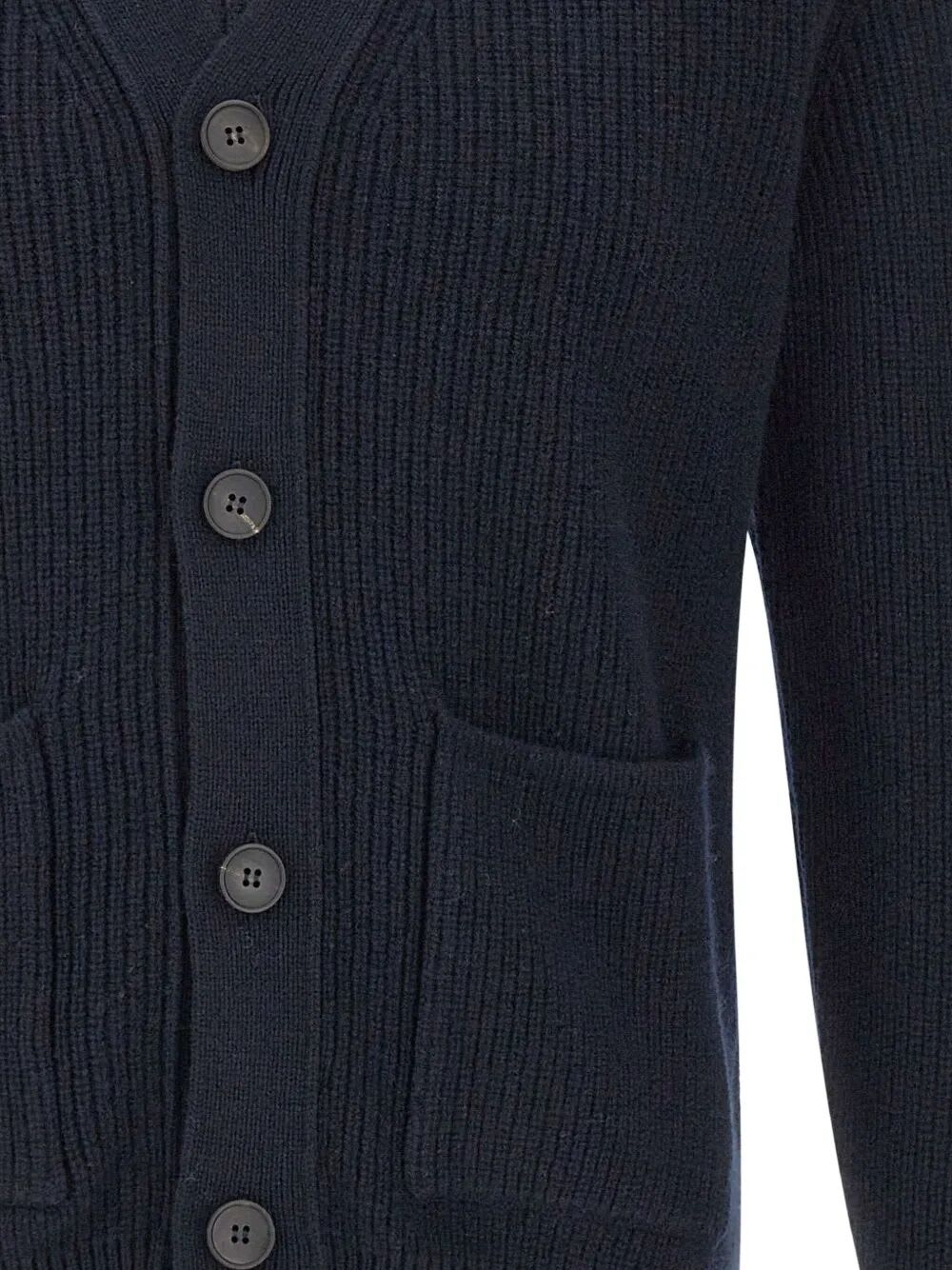 Filippo De Laurentiis English Rib Knit Cardigan With Button Closure In Blue