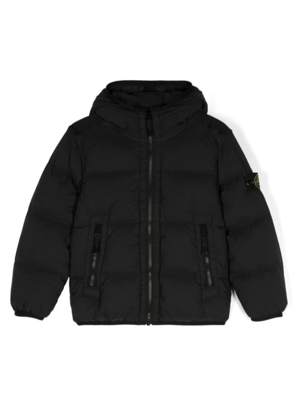 Stone Island Compass-badge Padded Jacket In Black