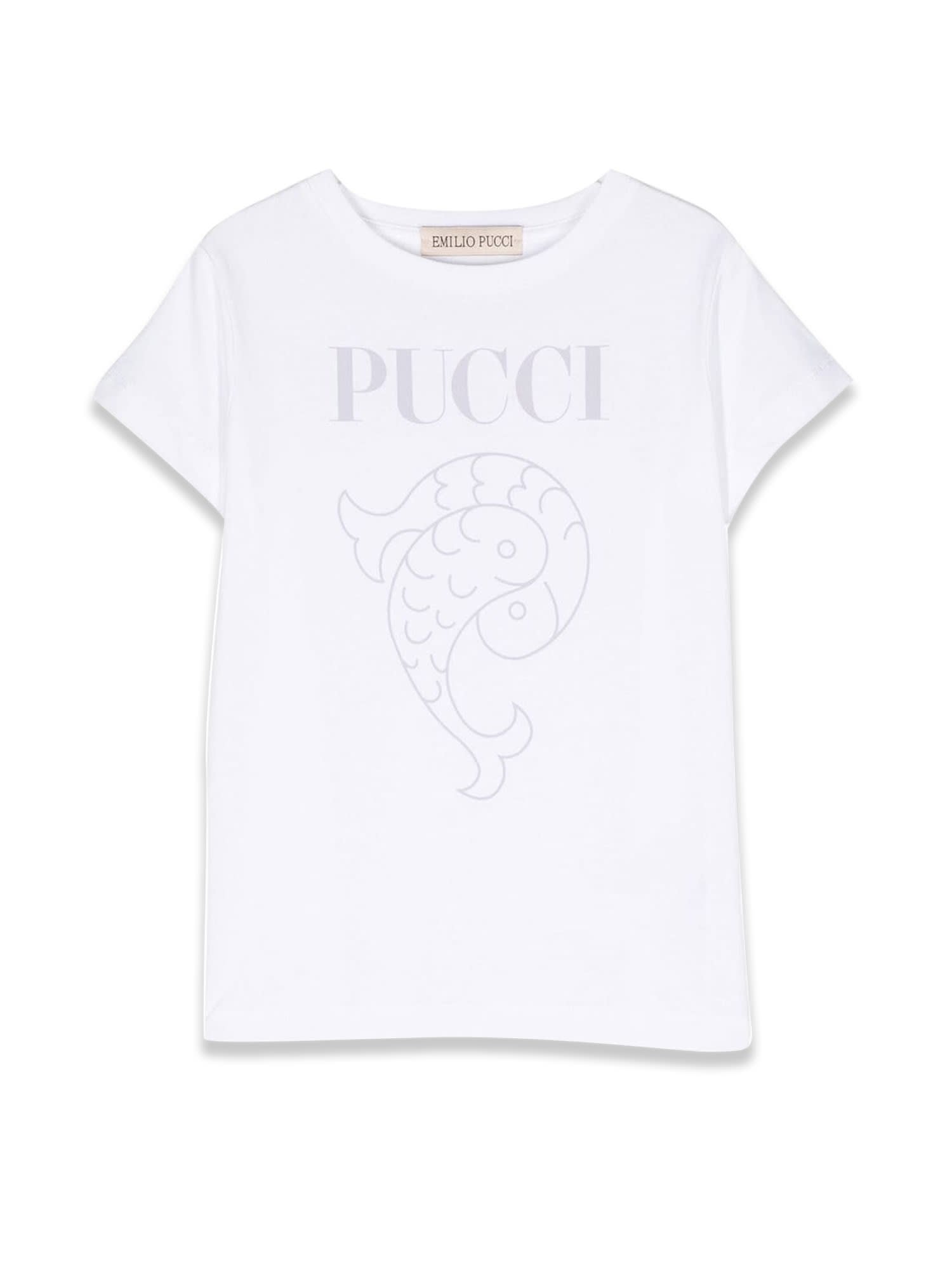 Emilio Pucci Kids' Mc Logo T-shirt In Bianco | ModeSens