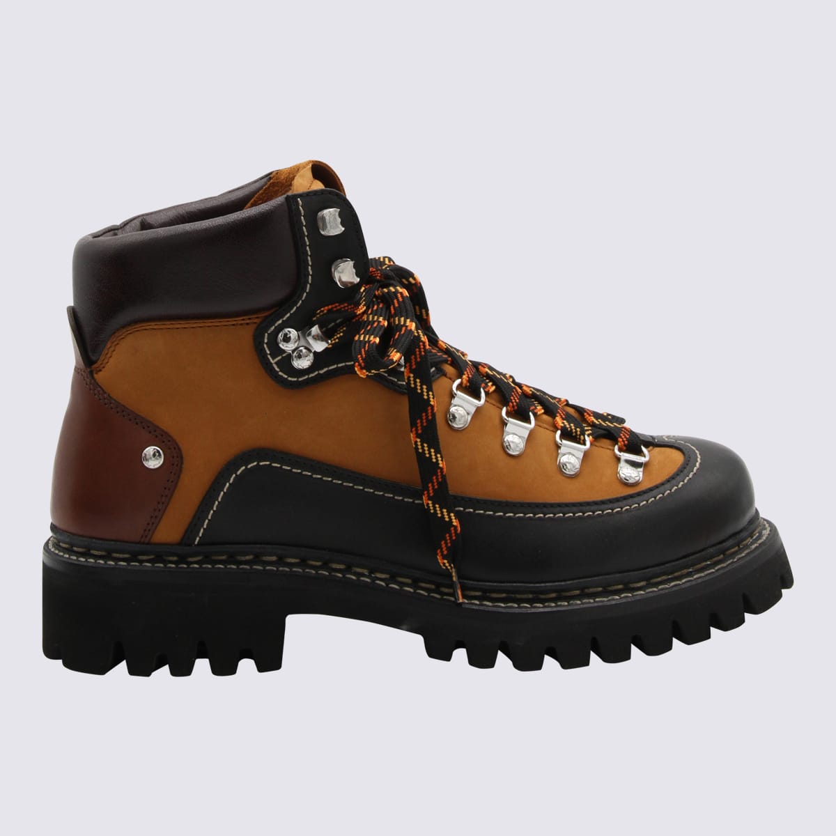 Dsquared2 Brown And Black Leather Boots