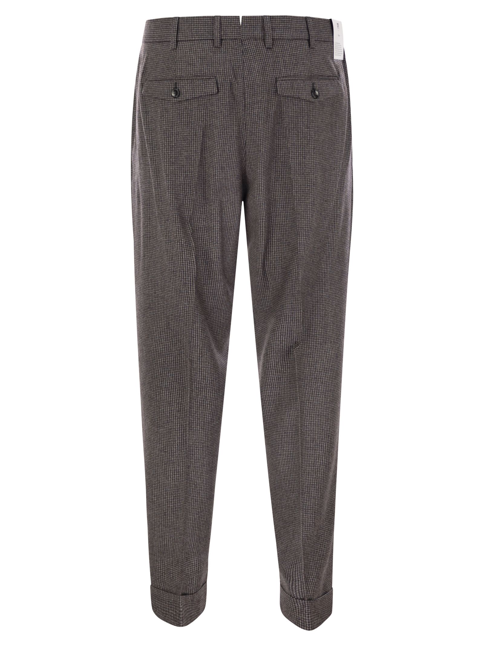 Shop Pt Torino Rebel - Wool Trousers In Grey