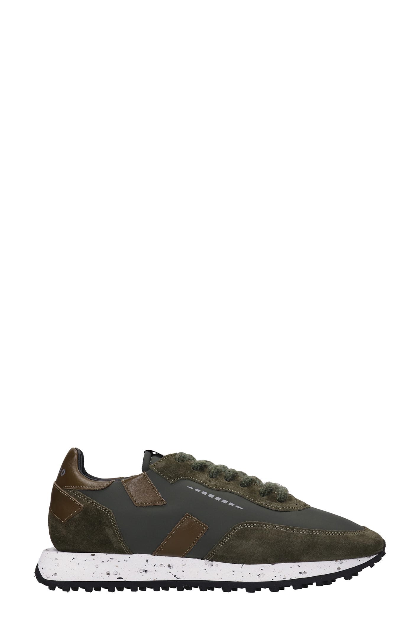 GHOUD Rush Sneakers In Green Suede And Fabric