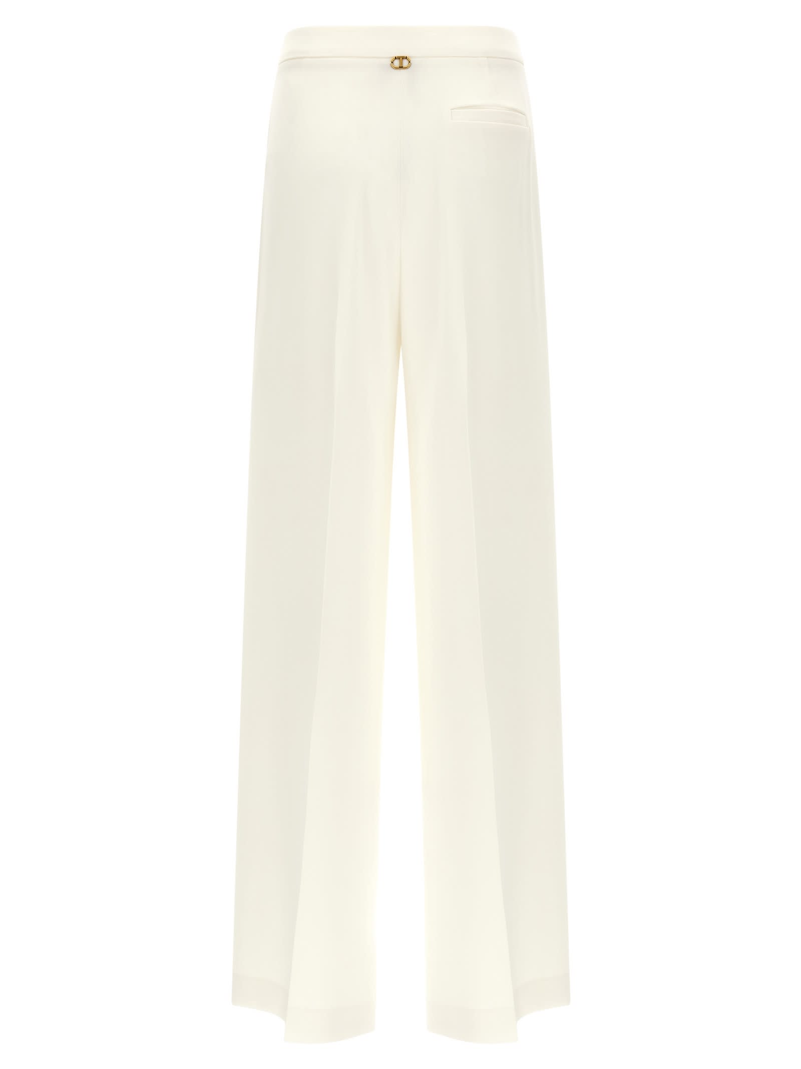 Twinset Crêpe Pants In White