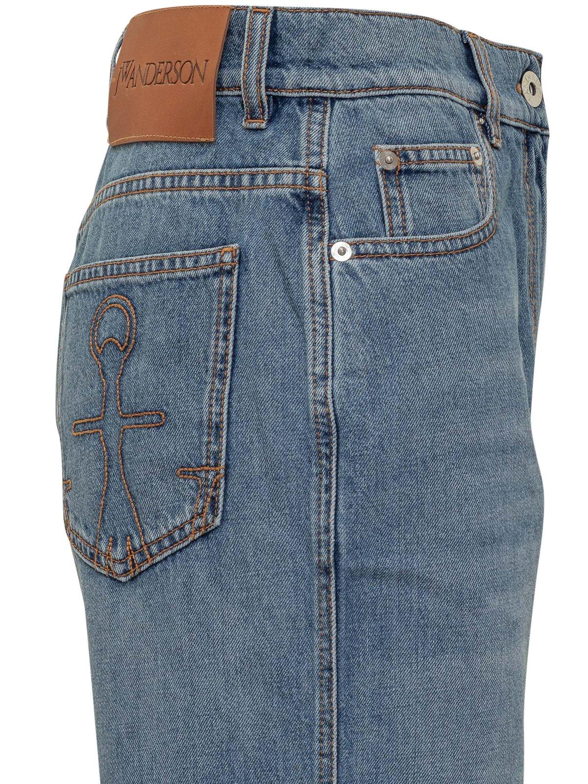 Shop Jw Anderson Cut-out Knee Bootcut Jeans