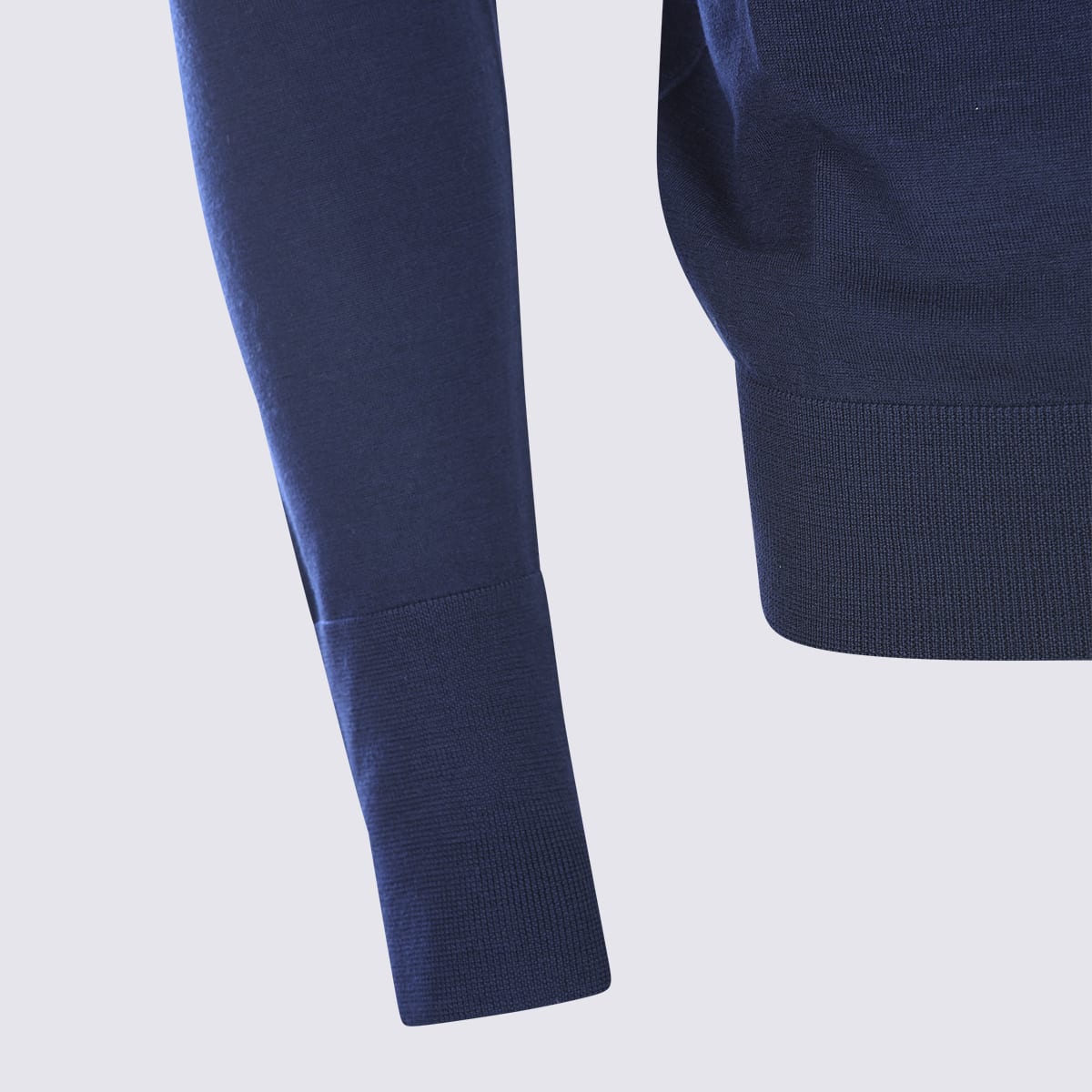 Eleventy Timeless Crewneck Sweater With Ribbed Details In Blue