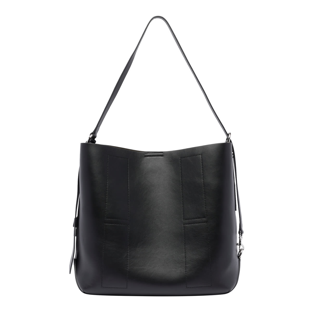 Hogan Medium Leather Shoulder Bag With Adjustable Strap In Black