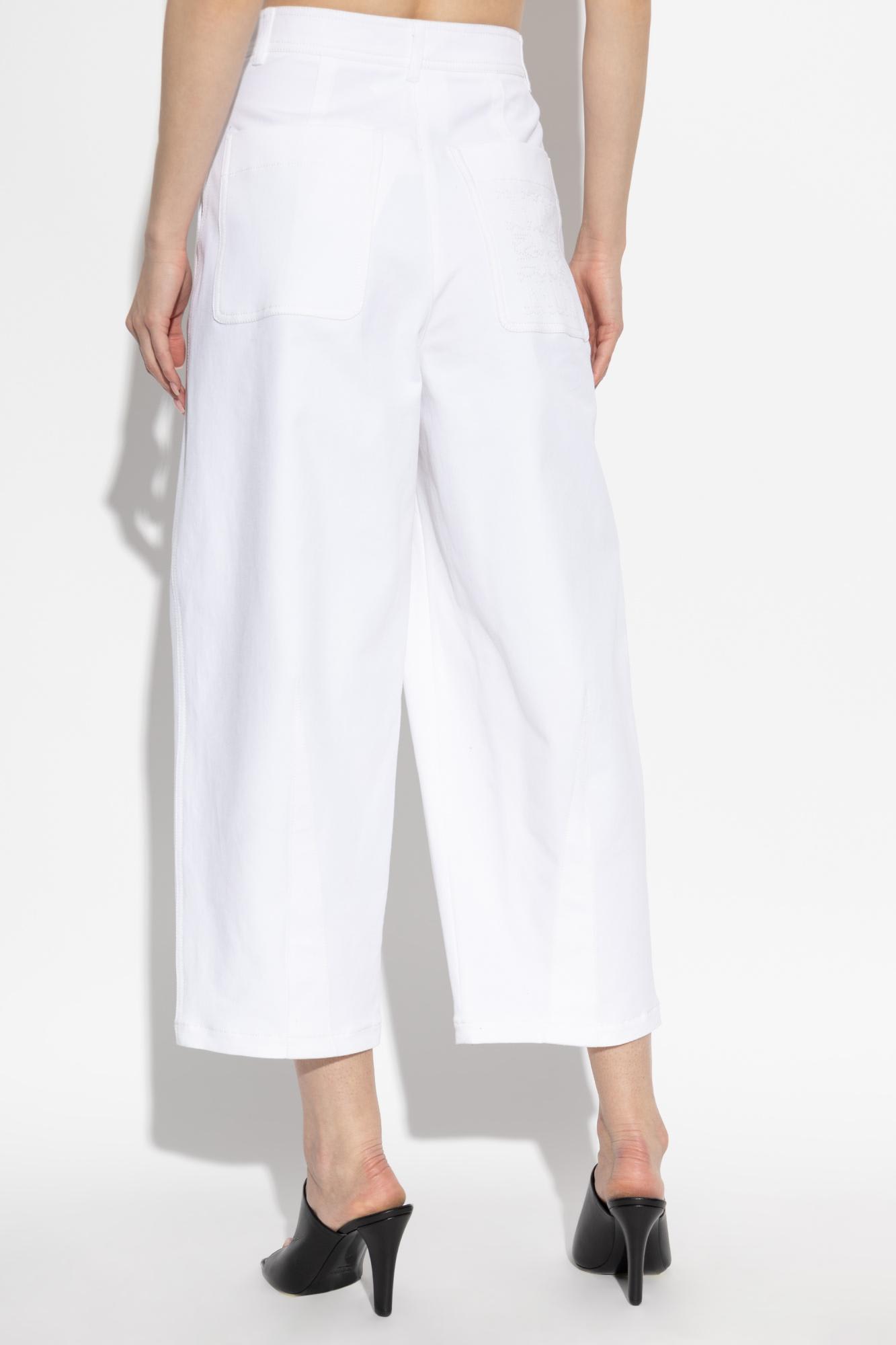 Shop Max Mara Pants Mina In White