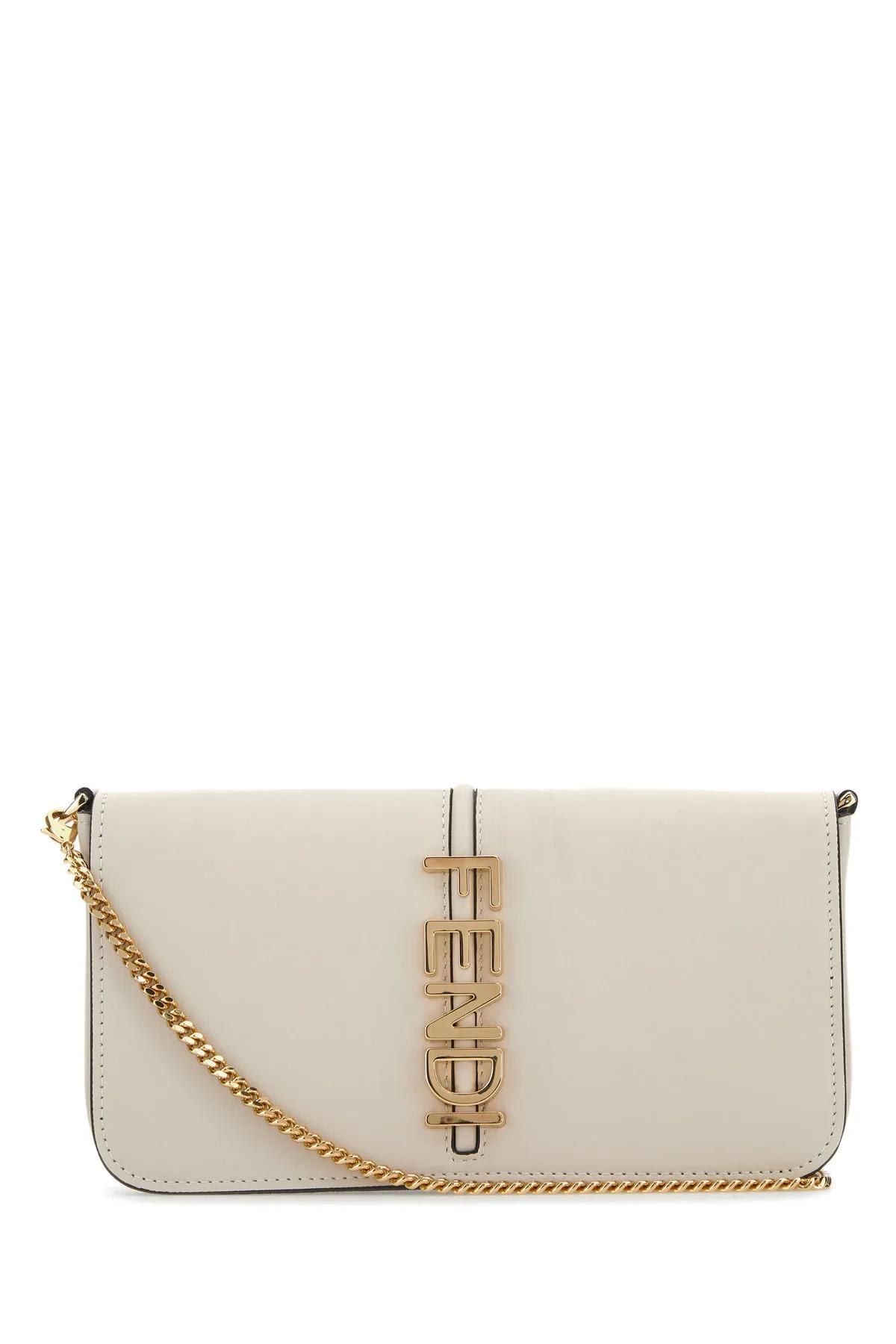 Fendi Ivory Leather Graphy Wallet