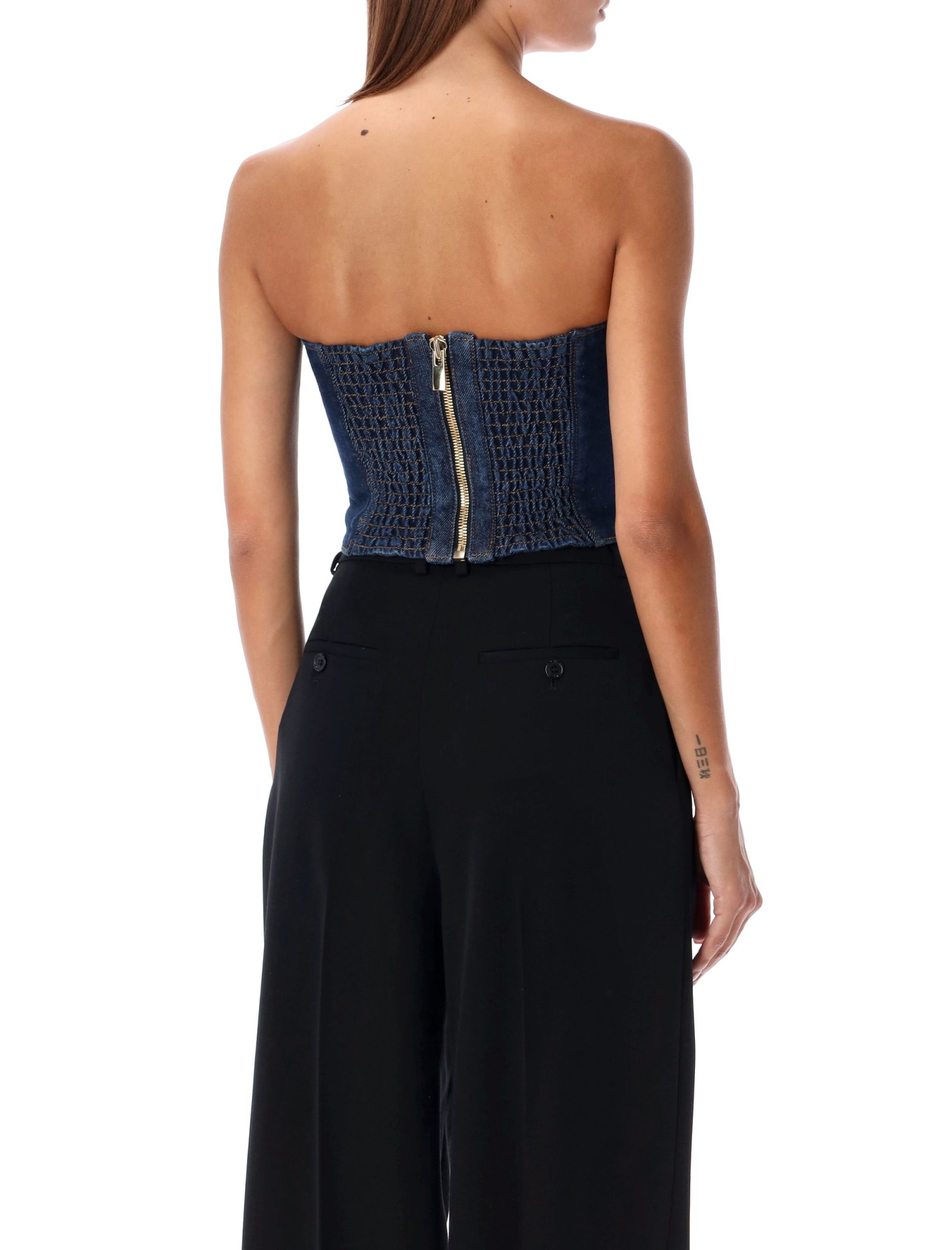 MAGDA BUTRYM BUSTIER DENIM TOP