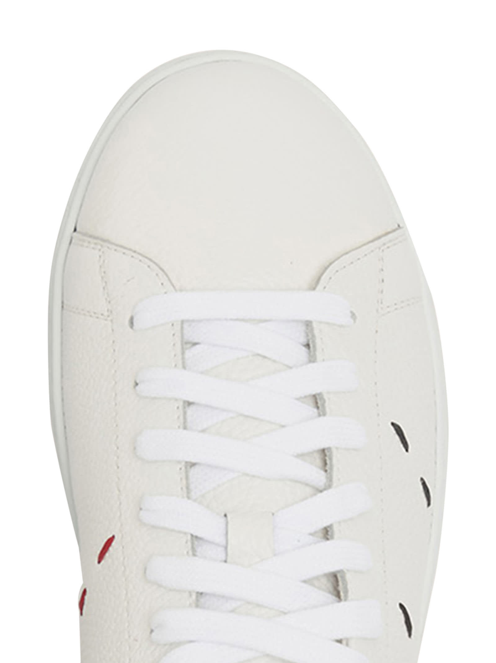 Shop Kiton Sneakers Shoes Calfskin In White