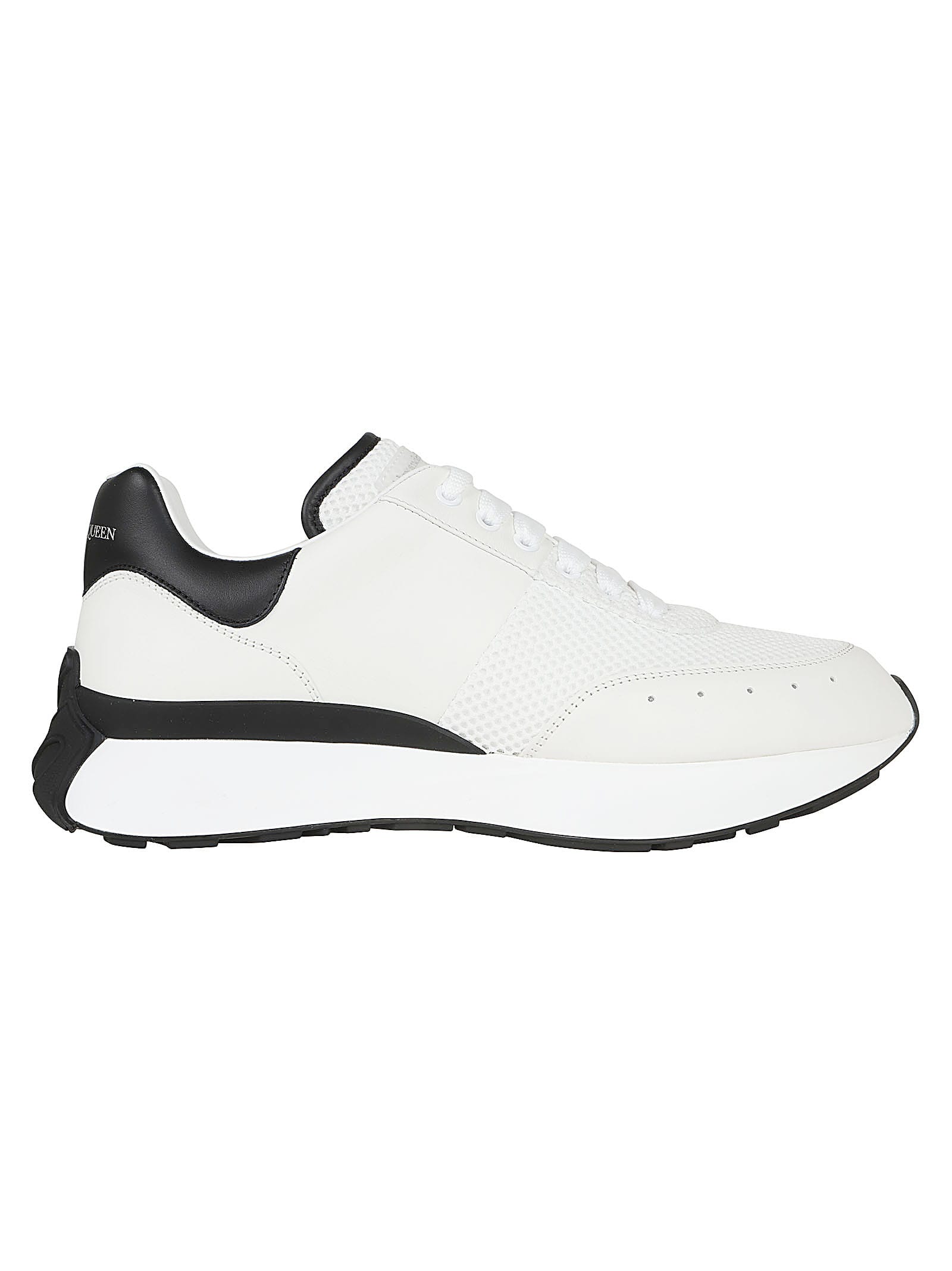 Shop Alexander Mcqueen Sneake Leath.s.rubb. In White Black Silver