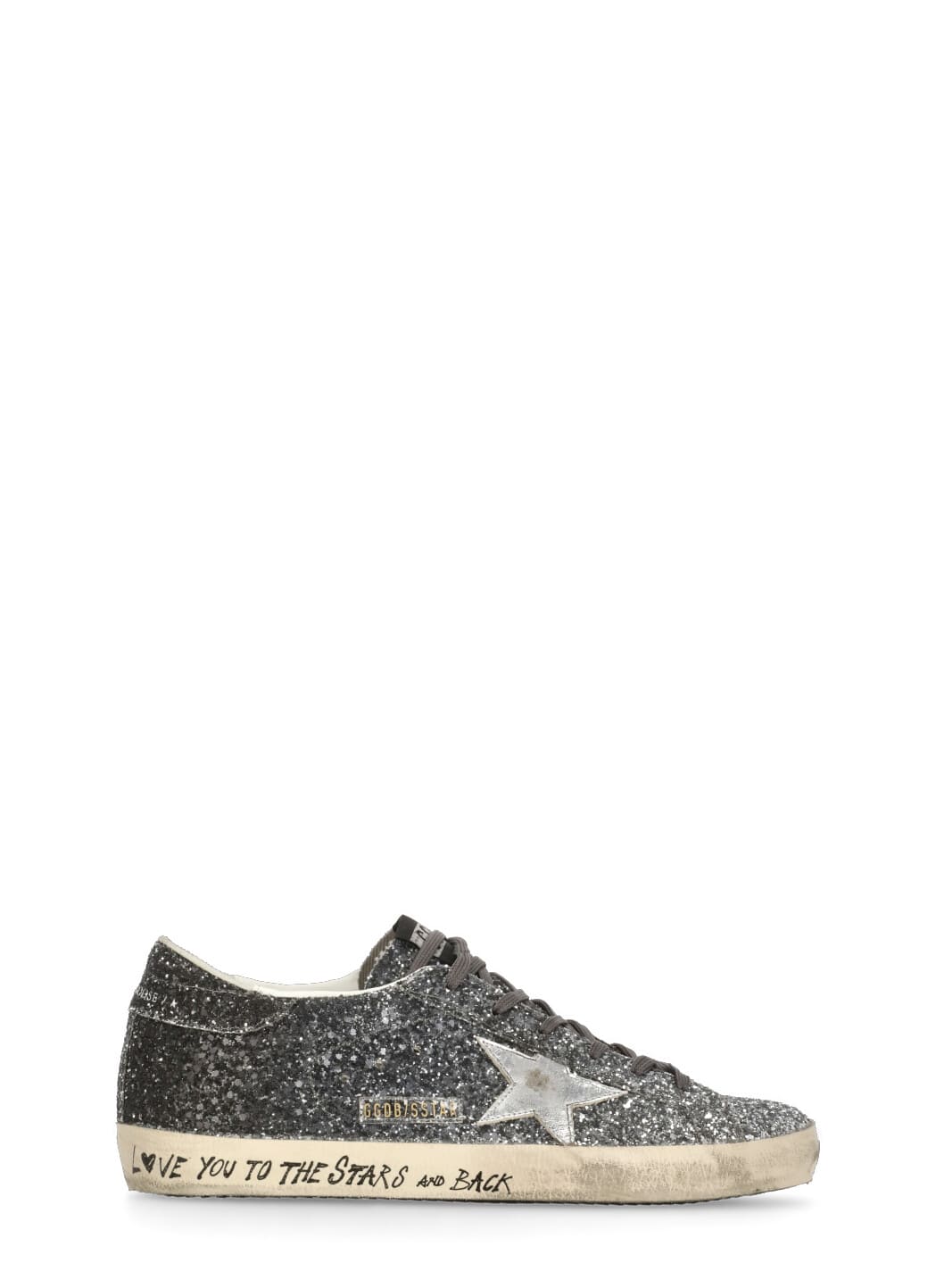 Golden Goose Super-star Classic With List Glitter Upper Toe Tongue And Heel Laminated Star Sneakers Grey In Silver