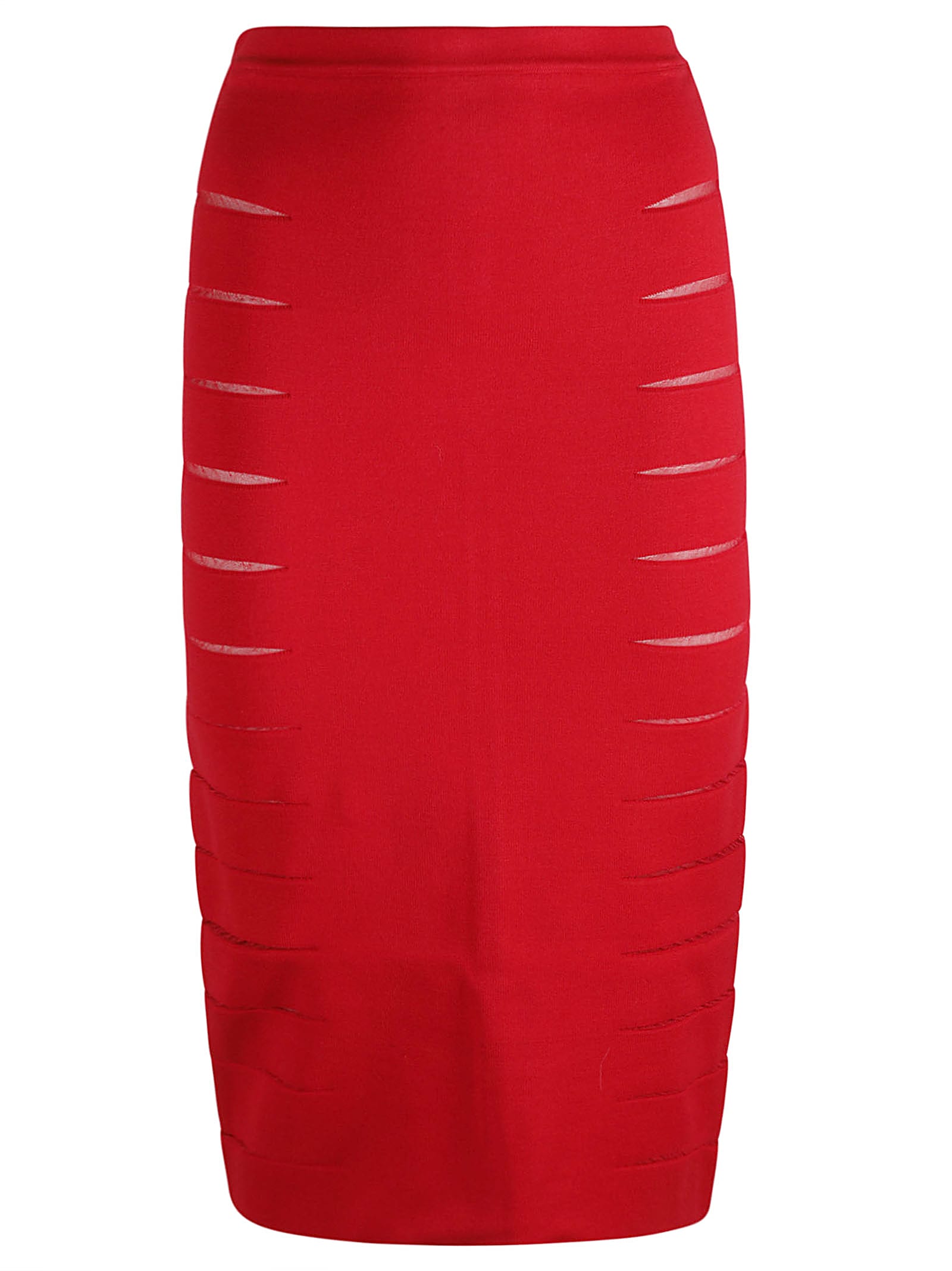 Shop Genny Back Zip Skirt In Red