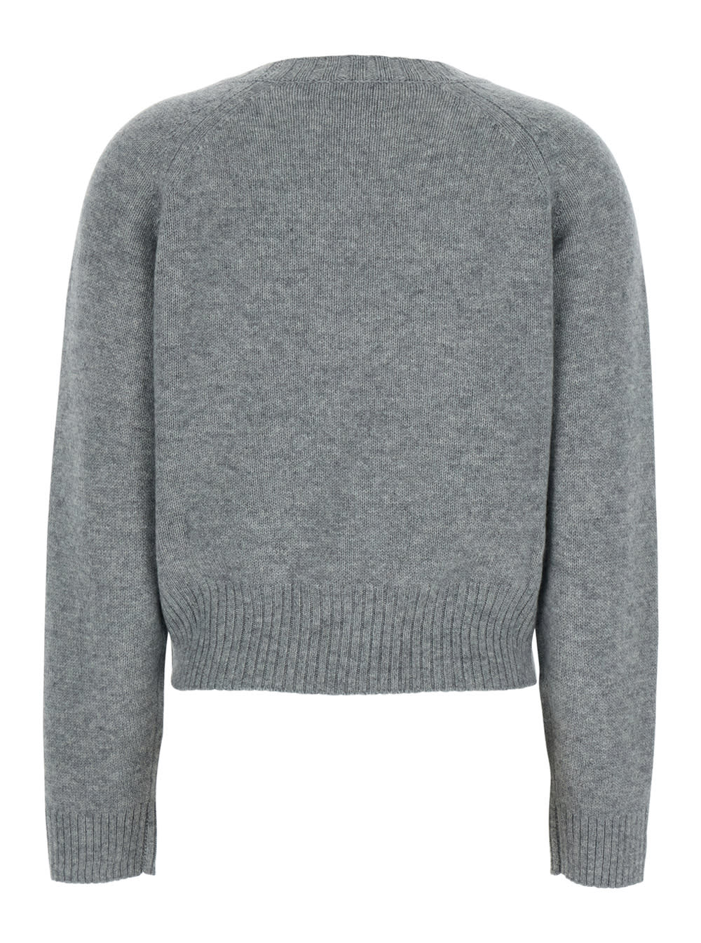Allude Round-neck Ribbed Sweater In Gray