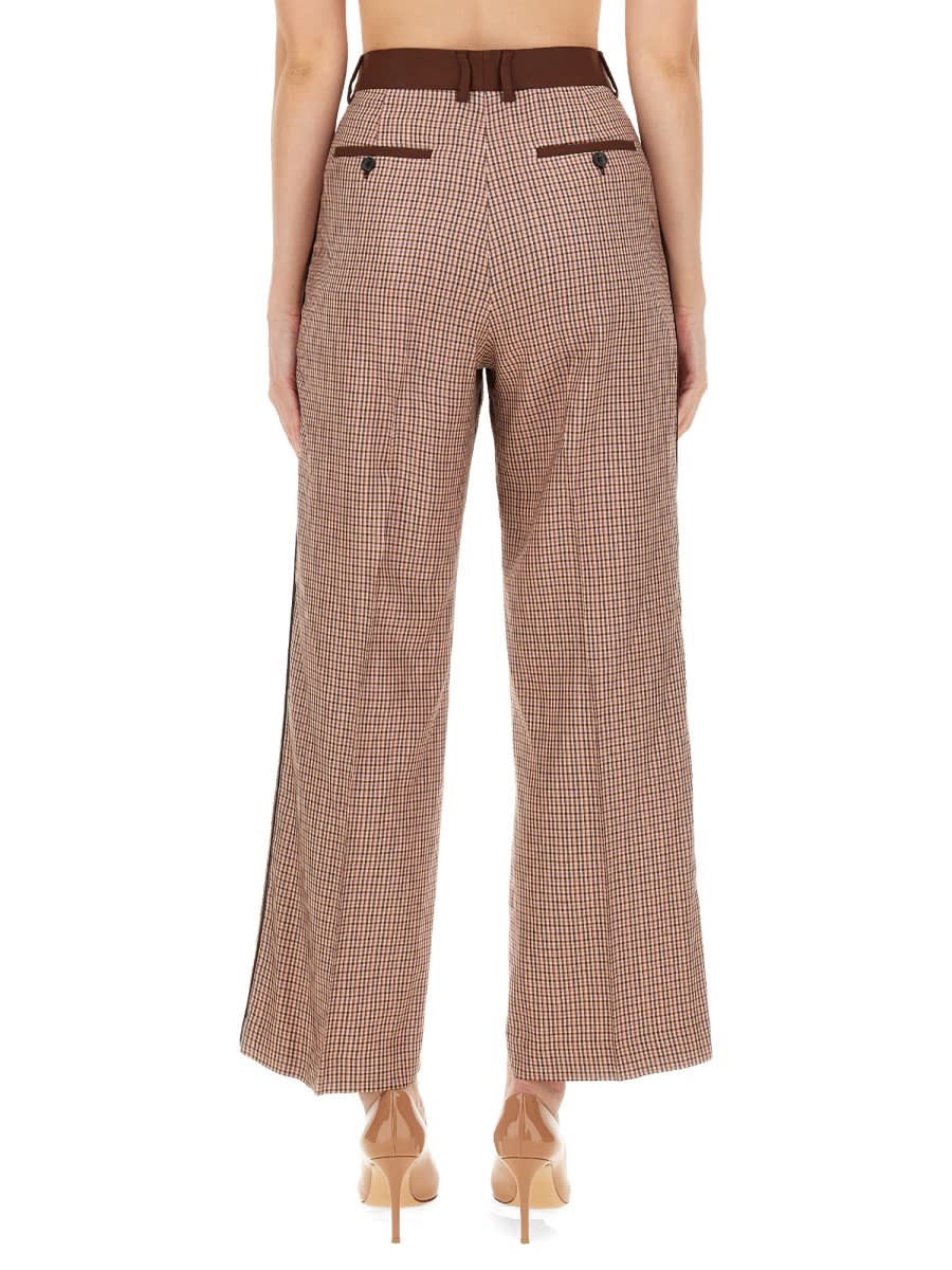 Ps By Paul Smith Ps Paul Smith Pleat Detailed Check Patterned Trousers In Brown