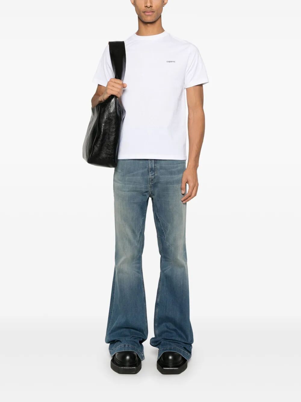 Coperni Logo-print Cotton T-shirt In Gray
