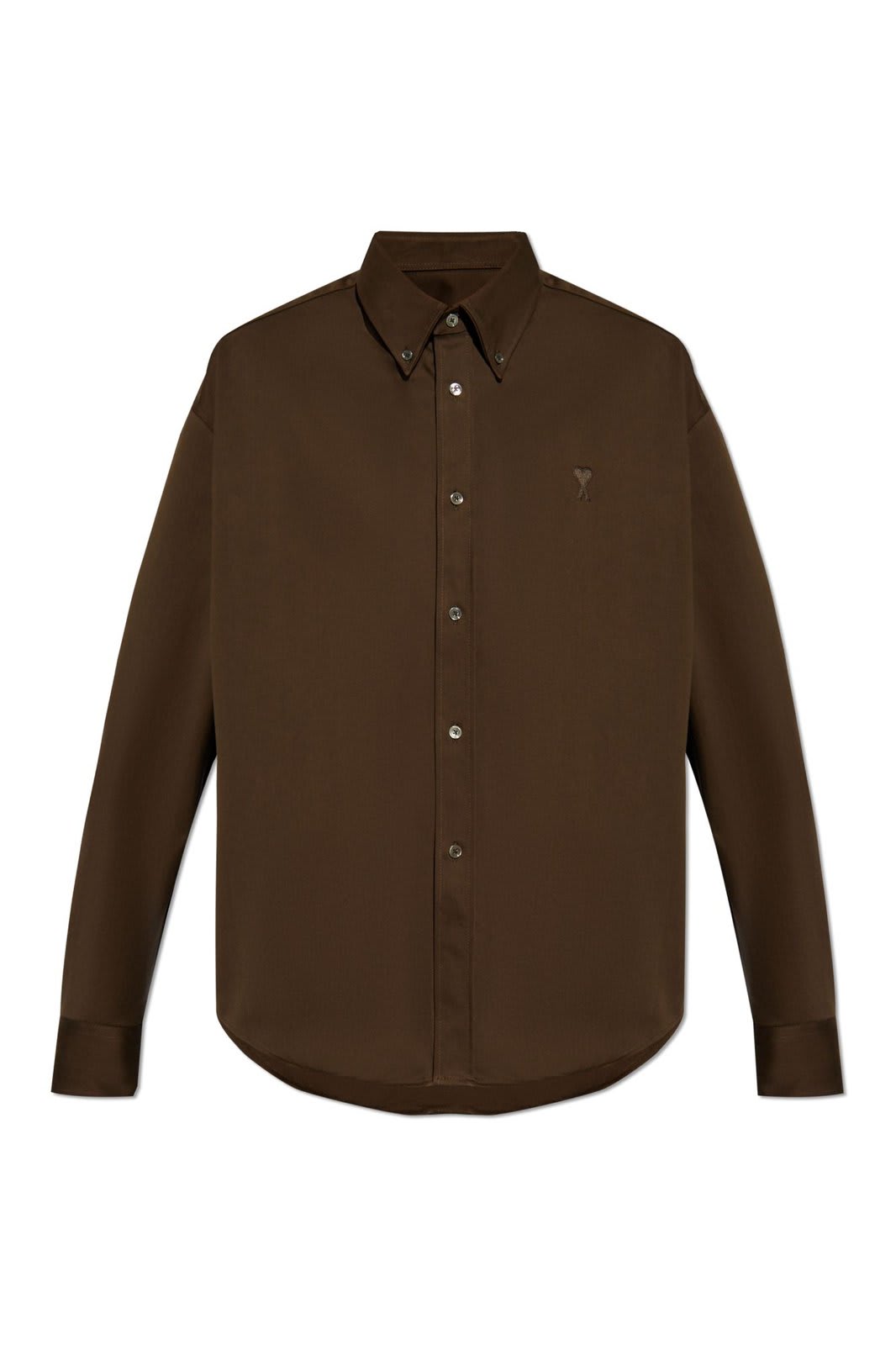 Shop Ami Alexandre Mattiussi Paris Ami De Coeur Boxy Fit Shirt In 221 Dark Coffee