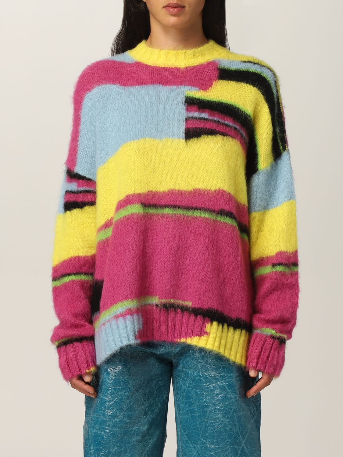 Msgm Sweater Msgm Pullover In Multicolor Merino Wool