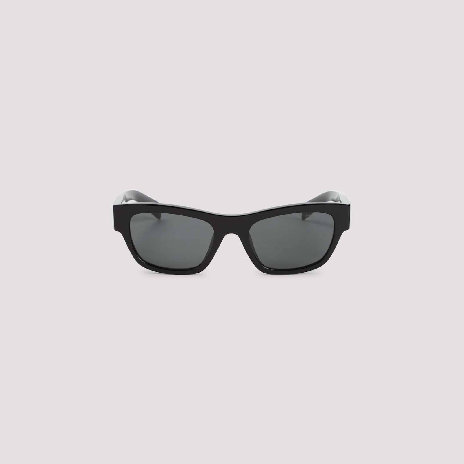 Prada Angular Black Acetate Sunglasses With Dark Lenses In Z Black