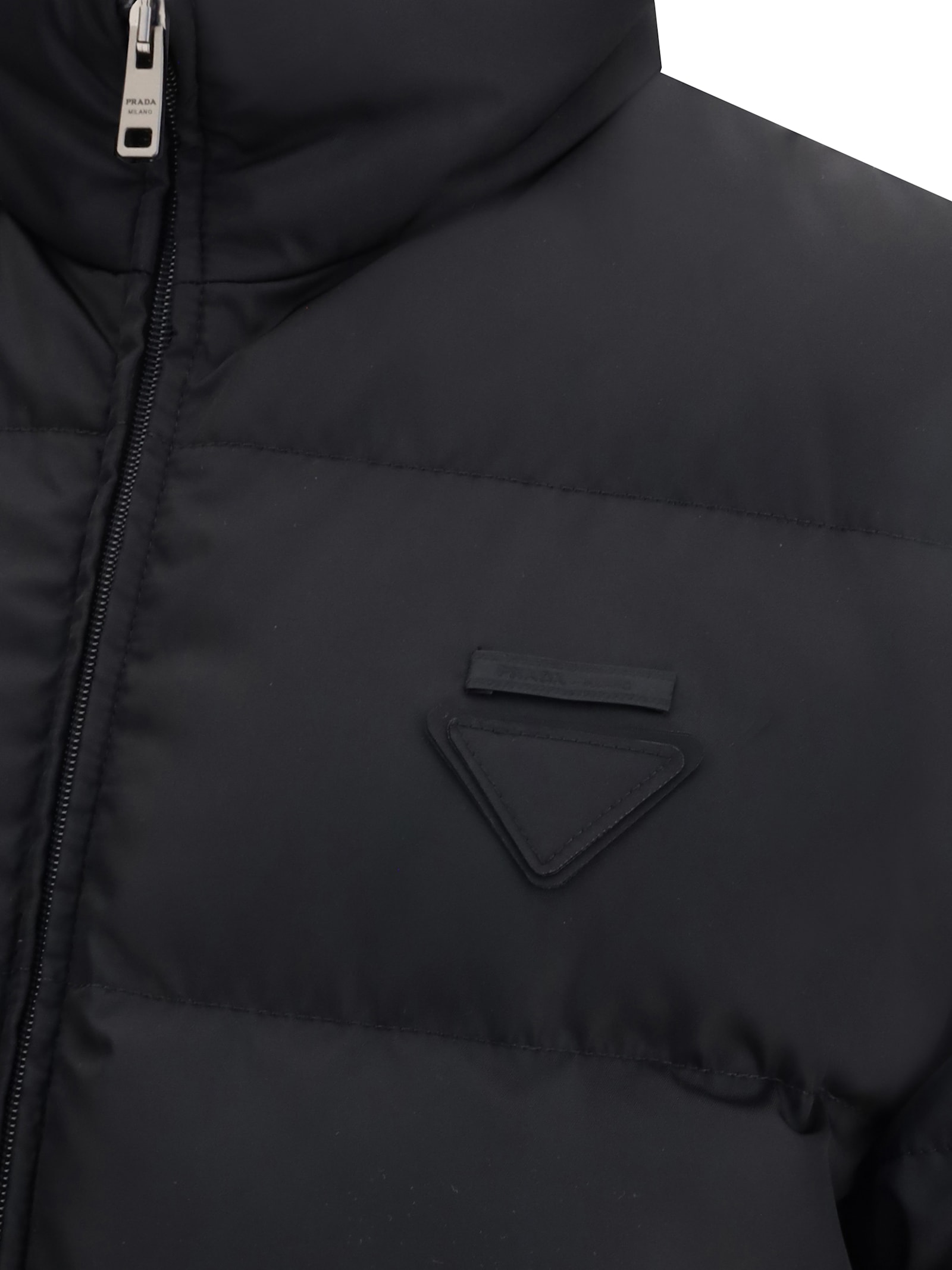 Prada Mens Black Medium-weight Re-nylon Down Jacket In Black