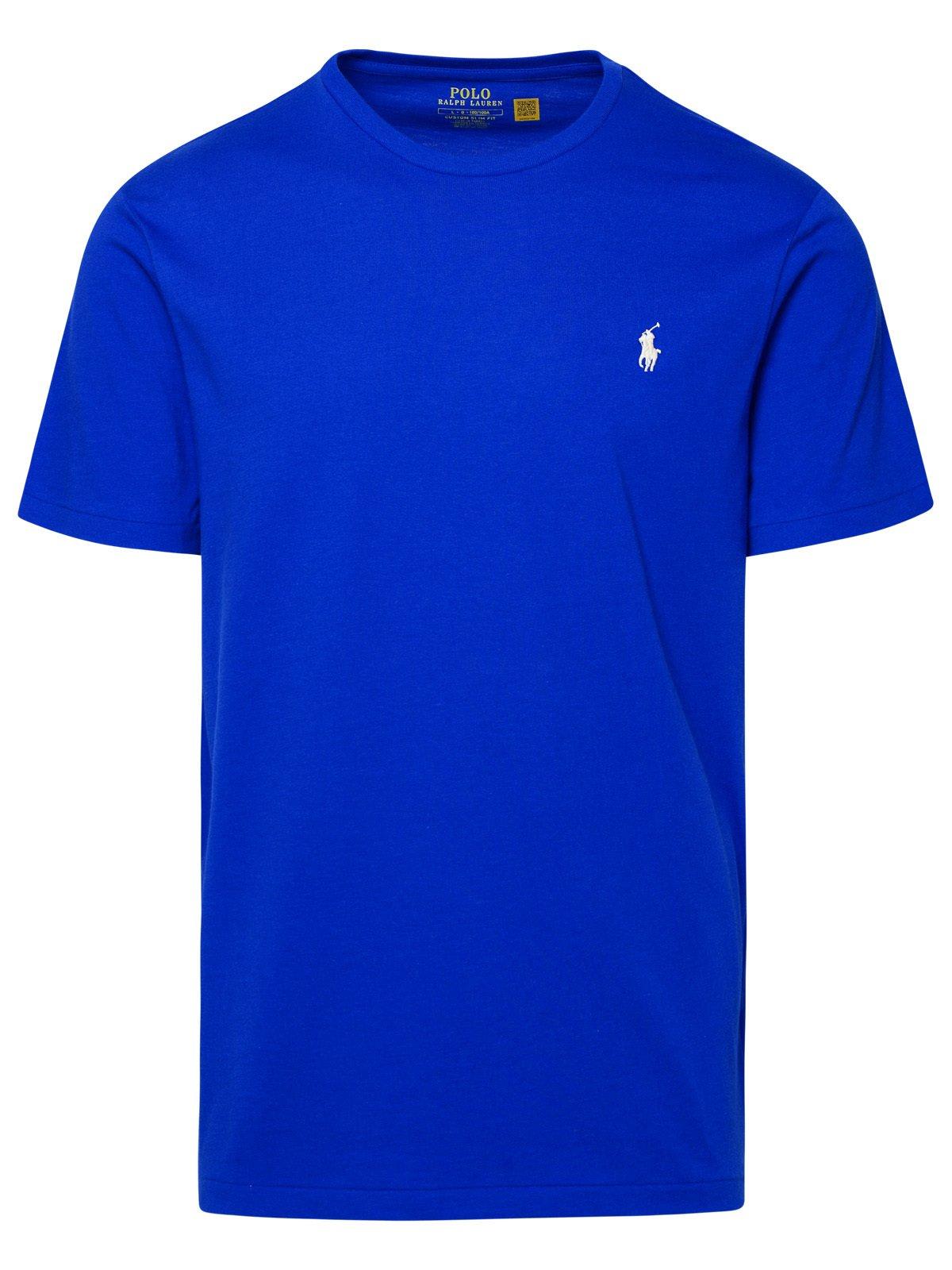 Shop Polo Ralph Lauren Logo Embroidered Regular T-shirt In Sapphire Star/c8133