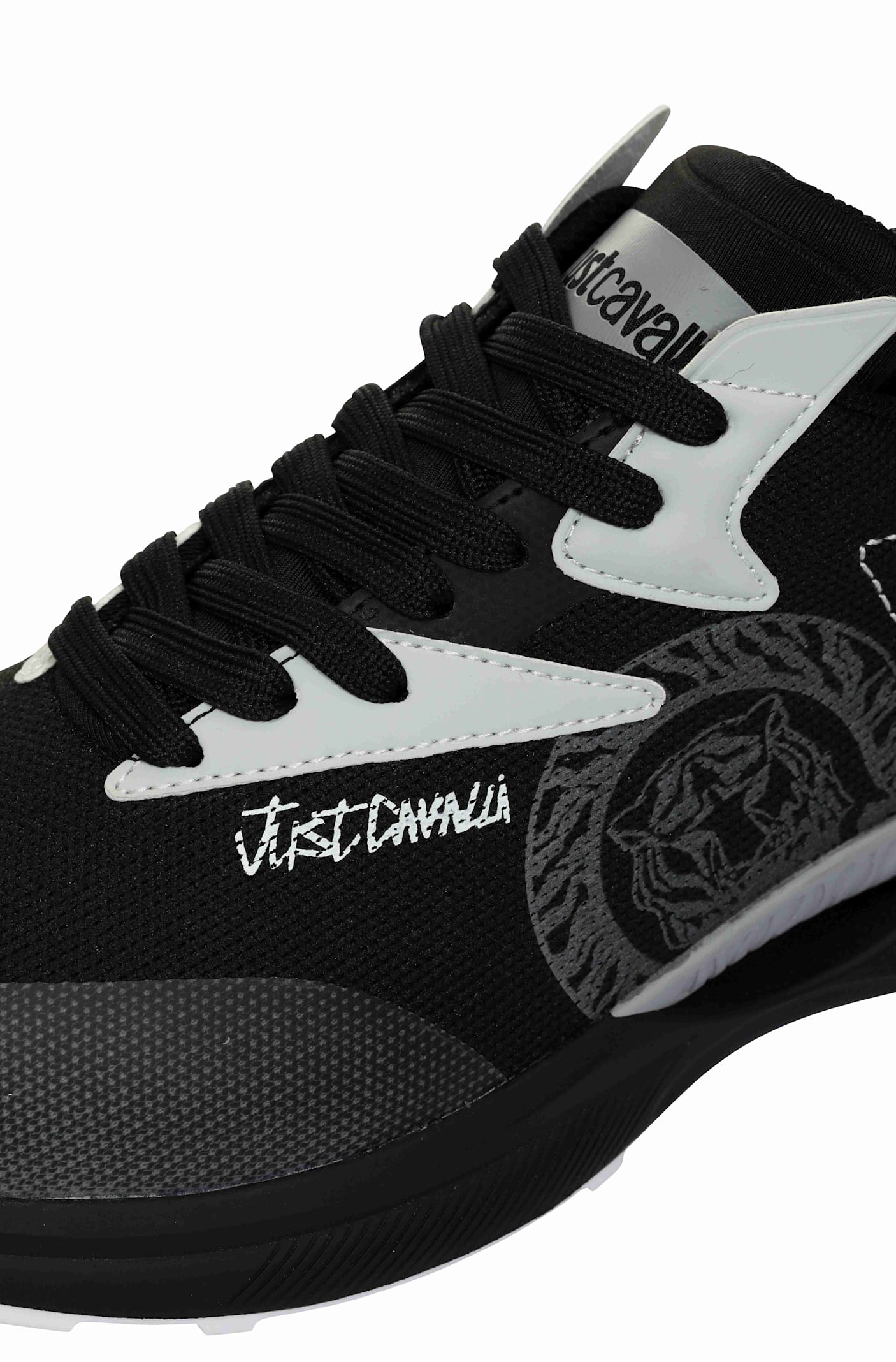 Shop Just Cavalli Black Low Top Sneakers