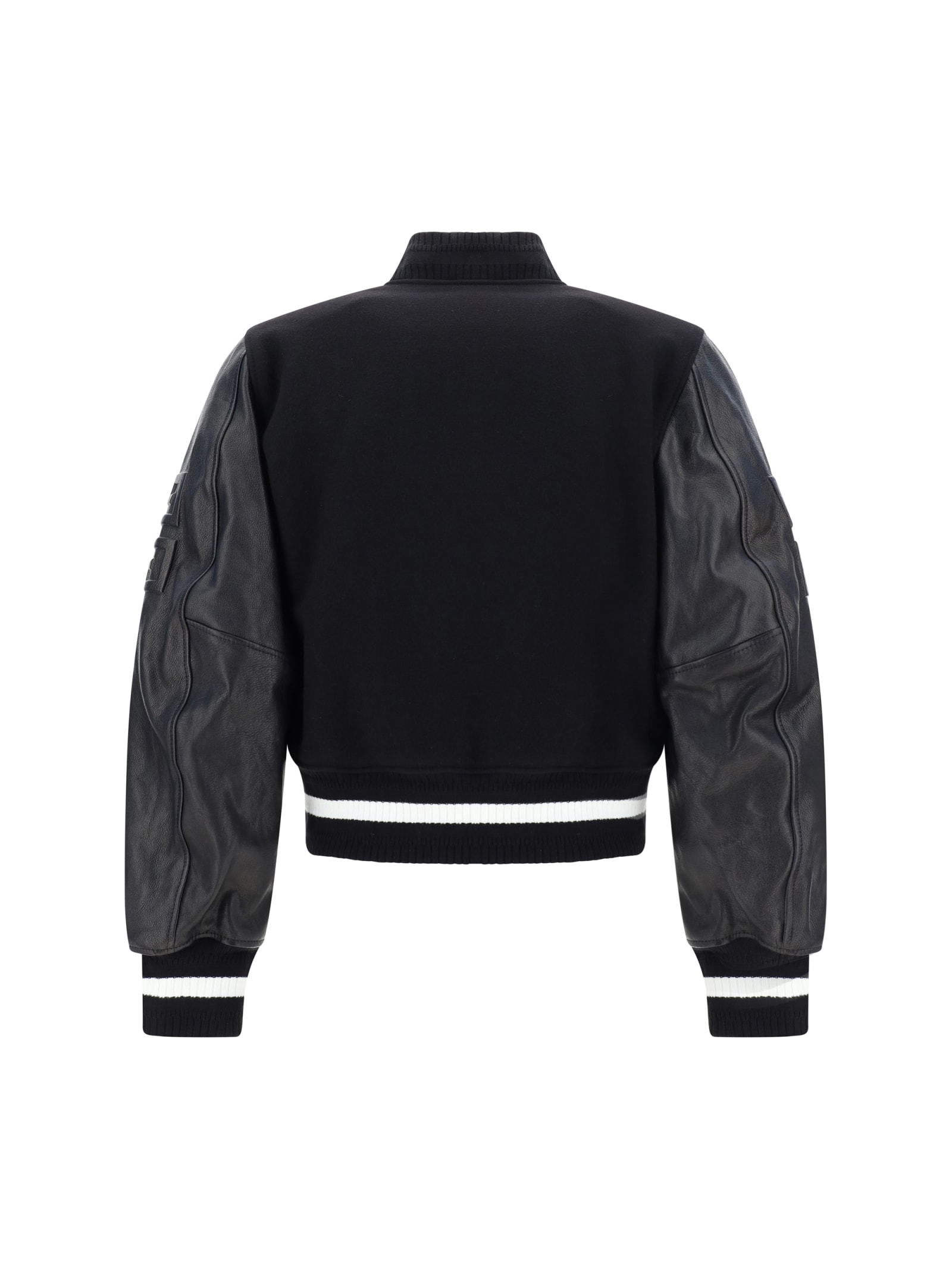 Shop Givenchy College Jacket In Black/white