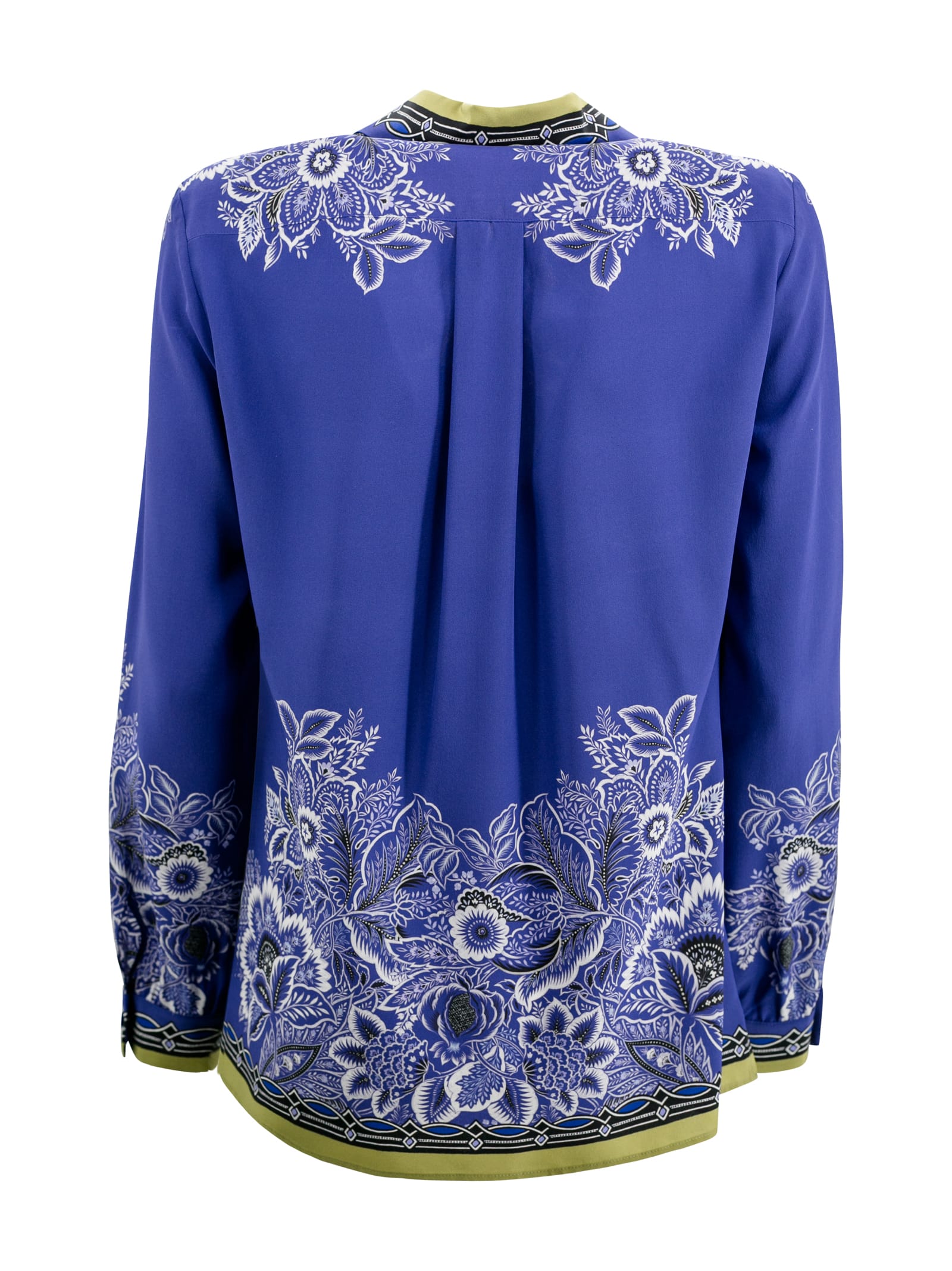 Shop Etro Shirt In Silk Crepe De Chine In Blue