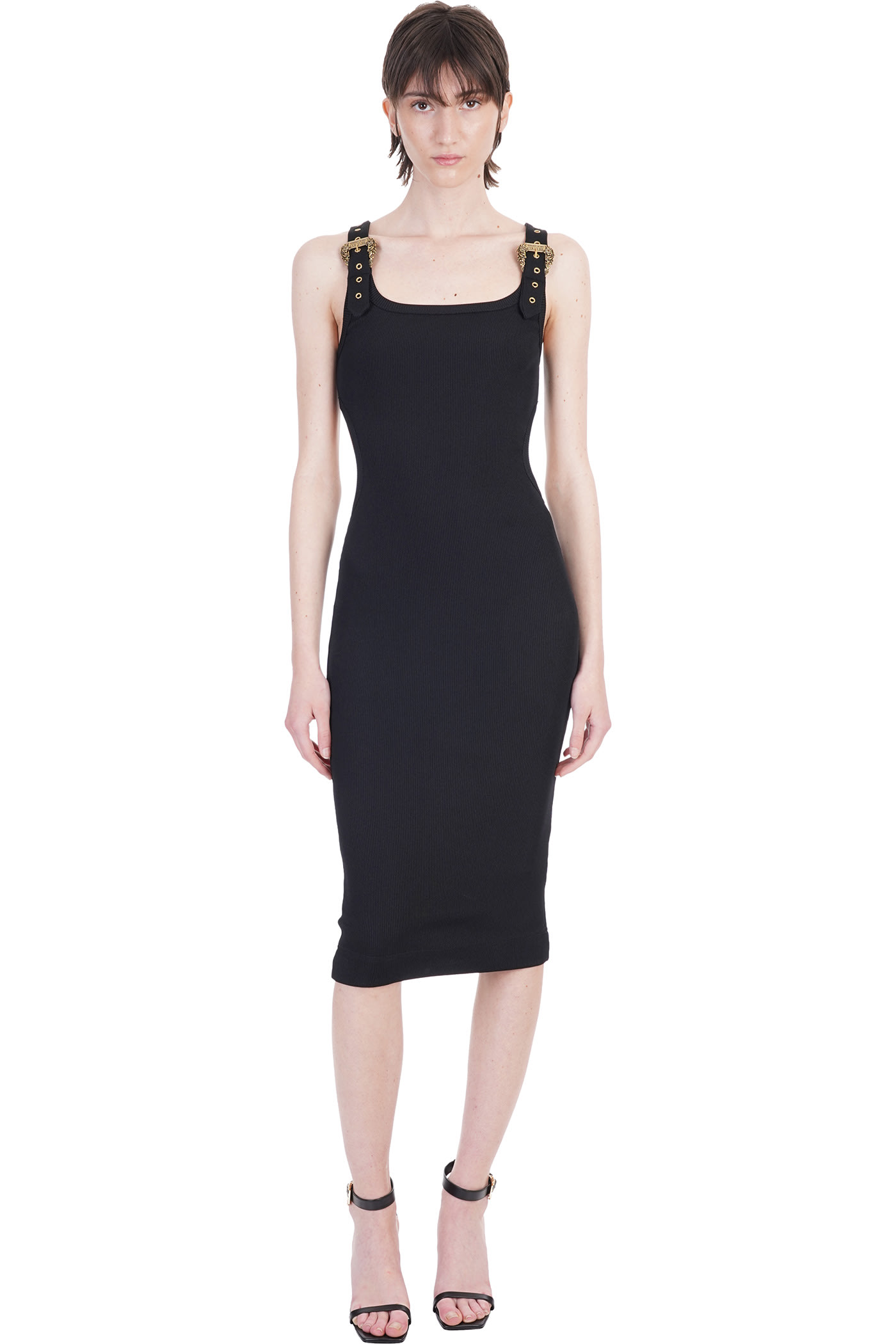Versace Jeans Couture Dress In Black Polyester