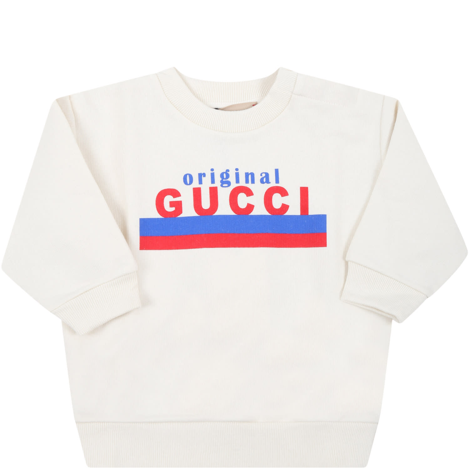Gucci Ivory Sweatshirt For Babykids With Logo
