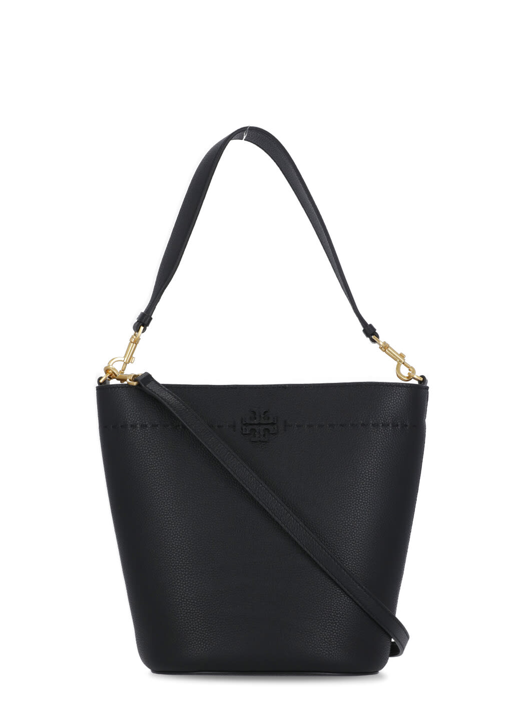 Tory Burch Mcgraw Small Leather Bucket Bag - Black