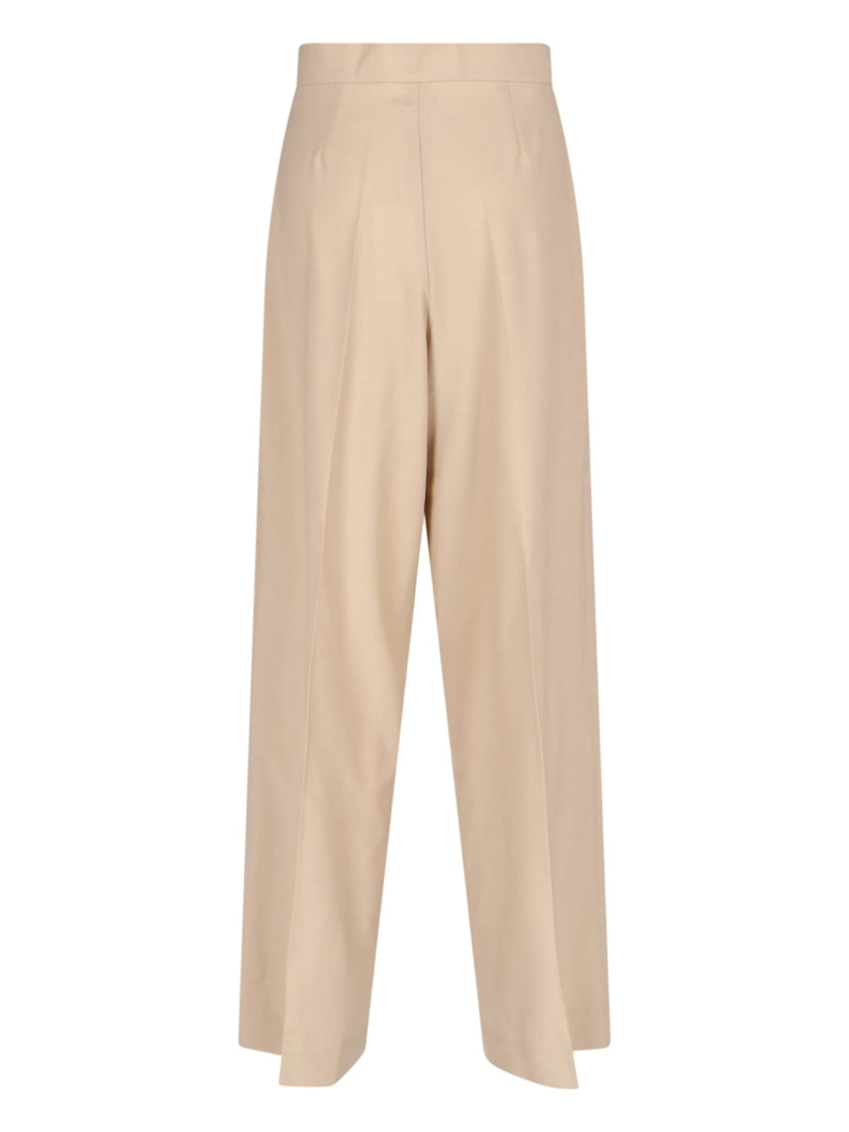Sa Su Phi High-waisted Wide-leg Trousers With Front Pleats In Beige