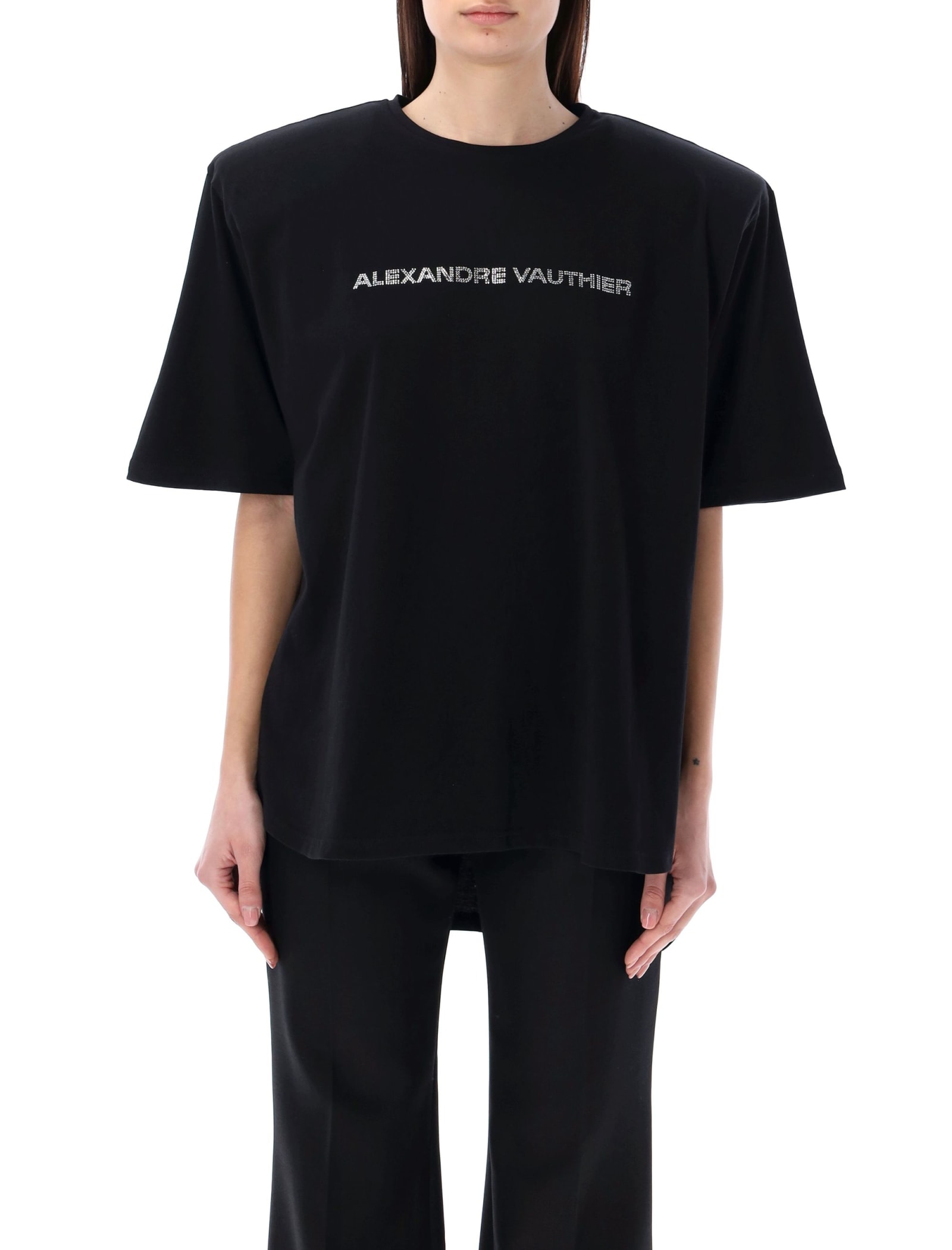 Shop Alexandre Vauthier Padded T-shirt In Black