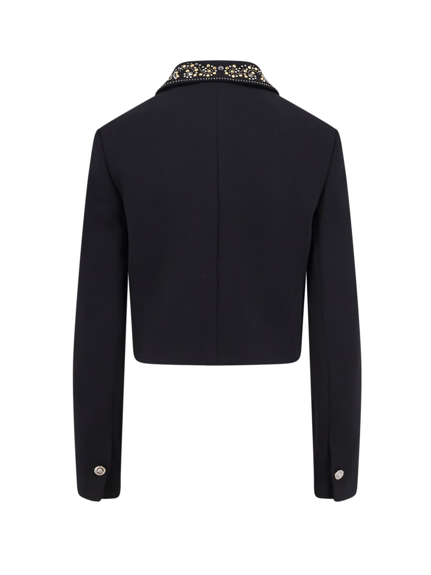 Versace Informal Light Weight Wool Crepe Blazer In Black