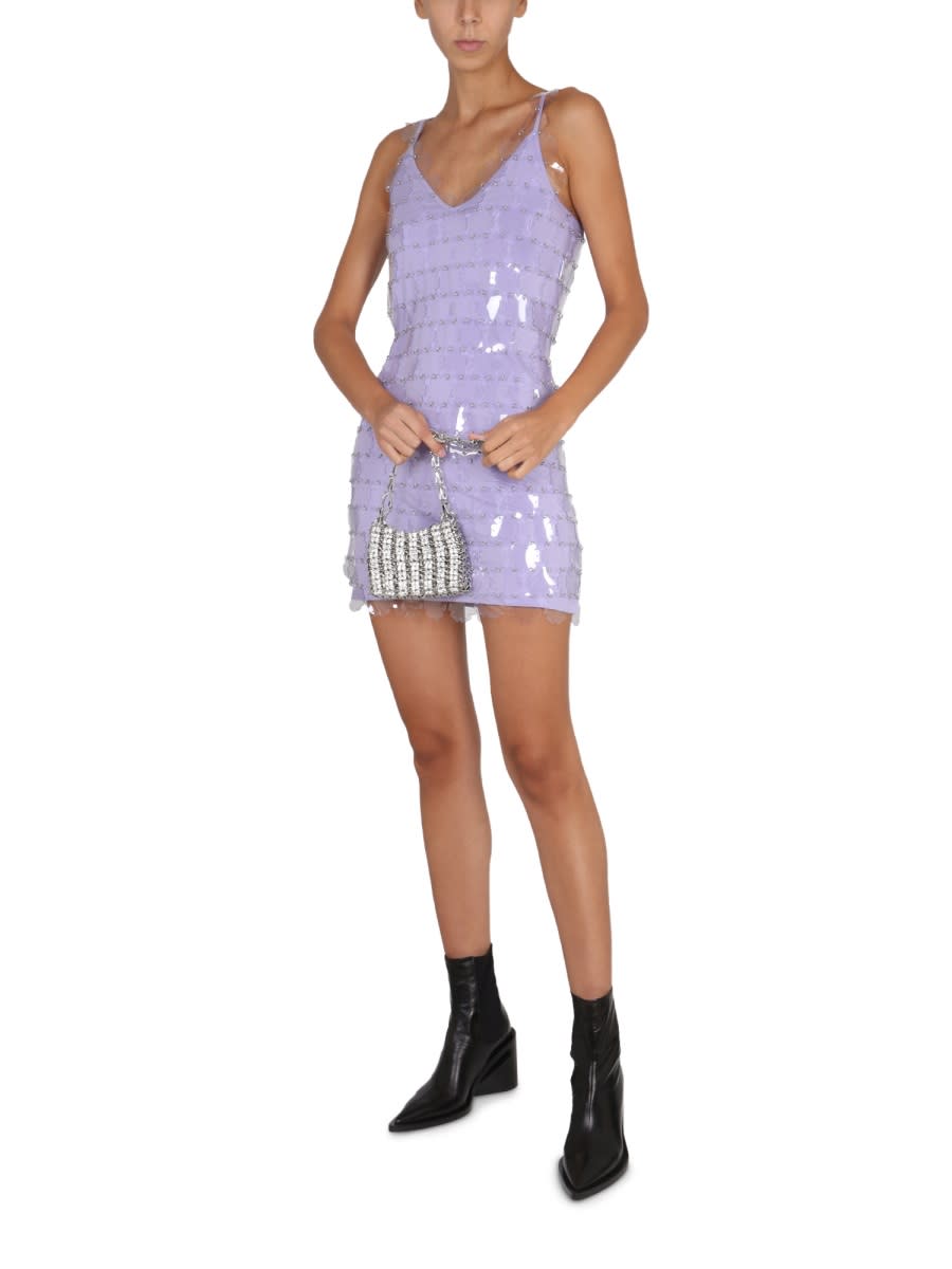 Shop Rabanne Short Dress In Lilac