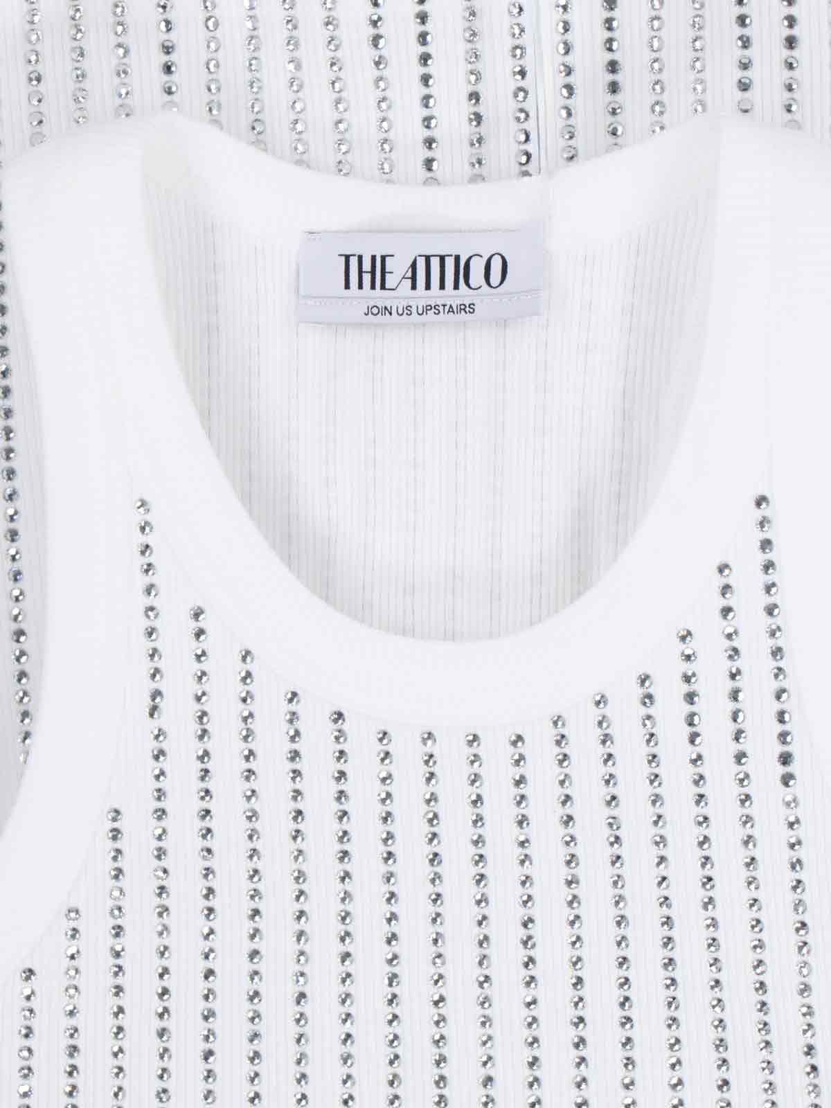 Shop Attico Top With Crystals In White