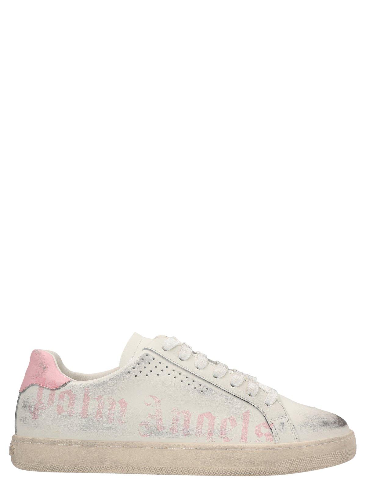 Palm Angels Logo Printed Distressed Lace-up Sneakers