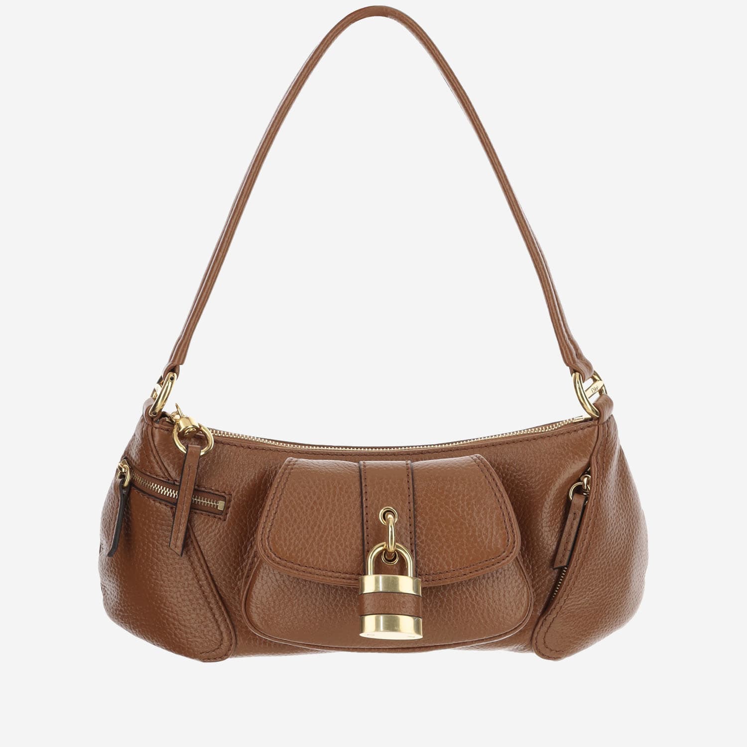 Shop Chloé 99 Leather Shoulder Bag In Brown