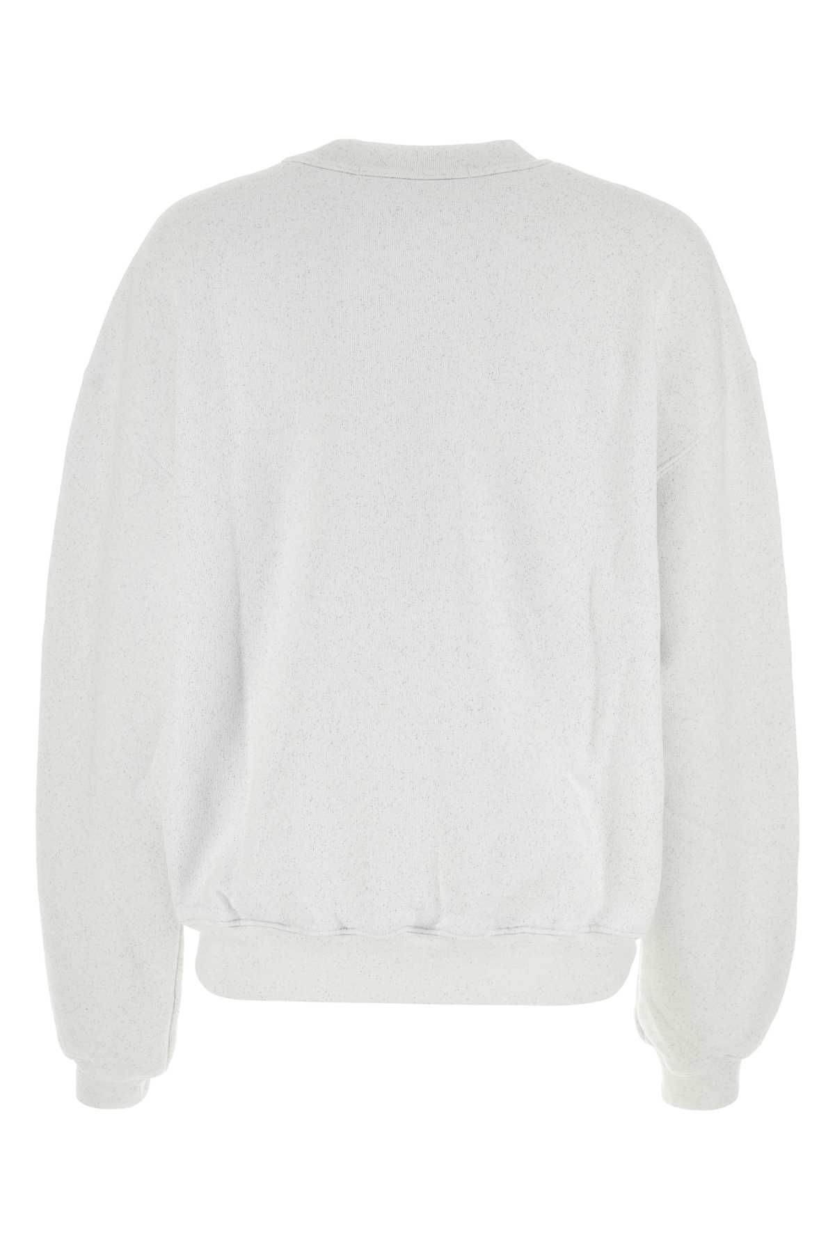 Alexander Wang Melange White Cotton Oversize Sweatshirt In Brightwhite