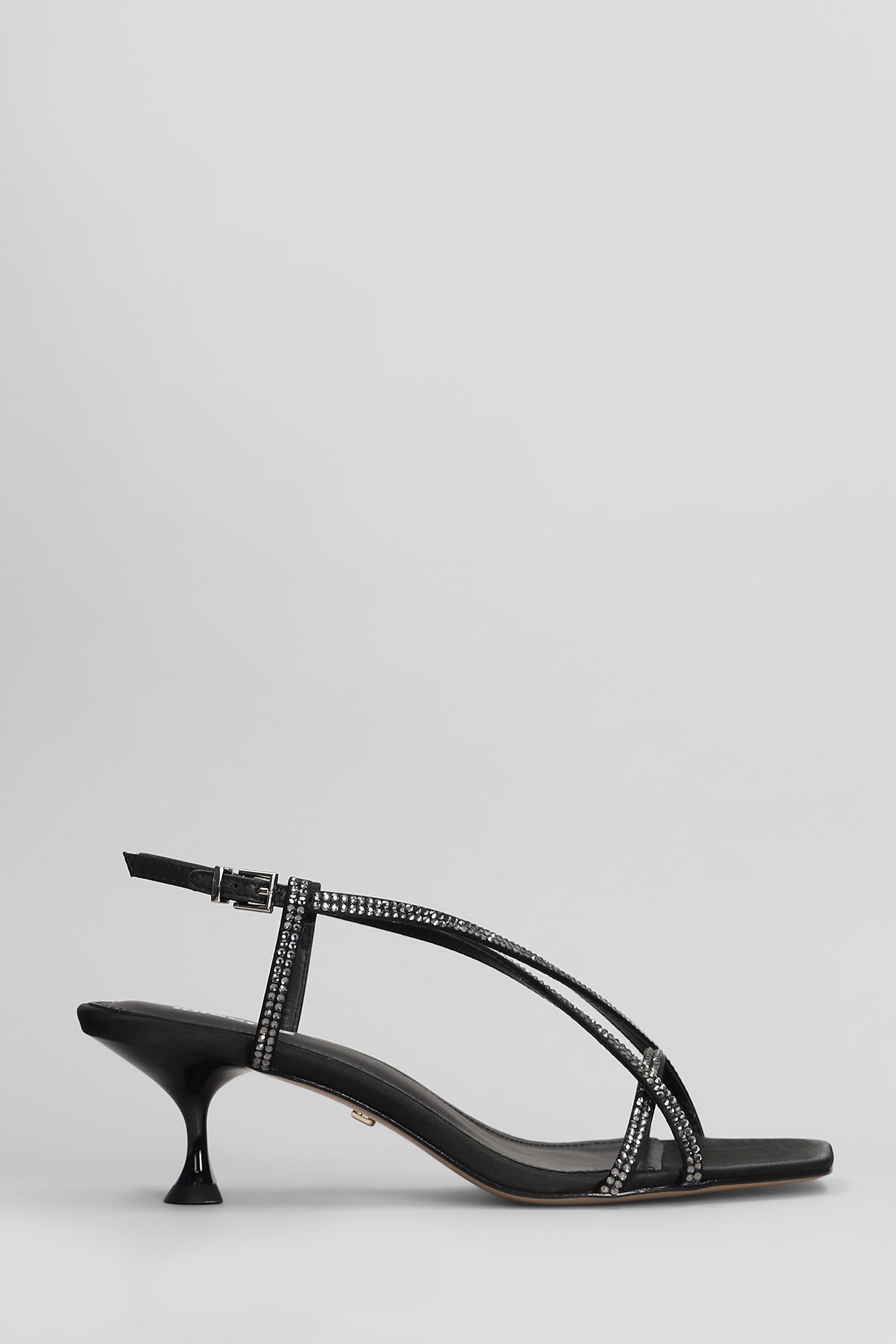 Liberty Heel 55 Sandals In Black Satin