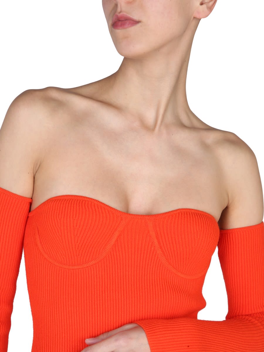 Shop Helmut Lang Contour Dress In Orange