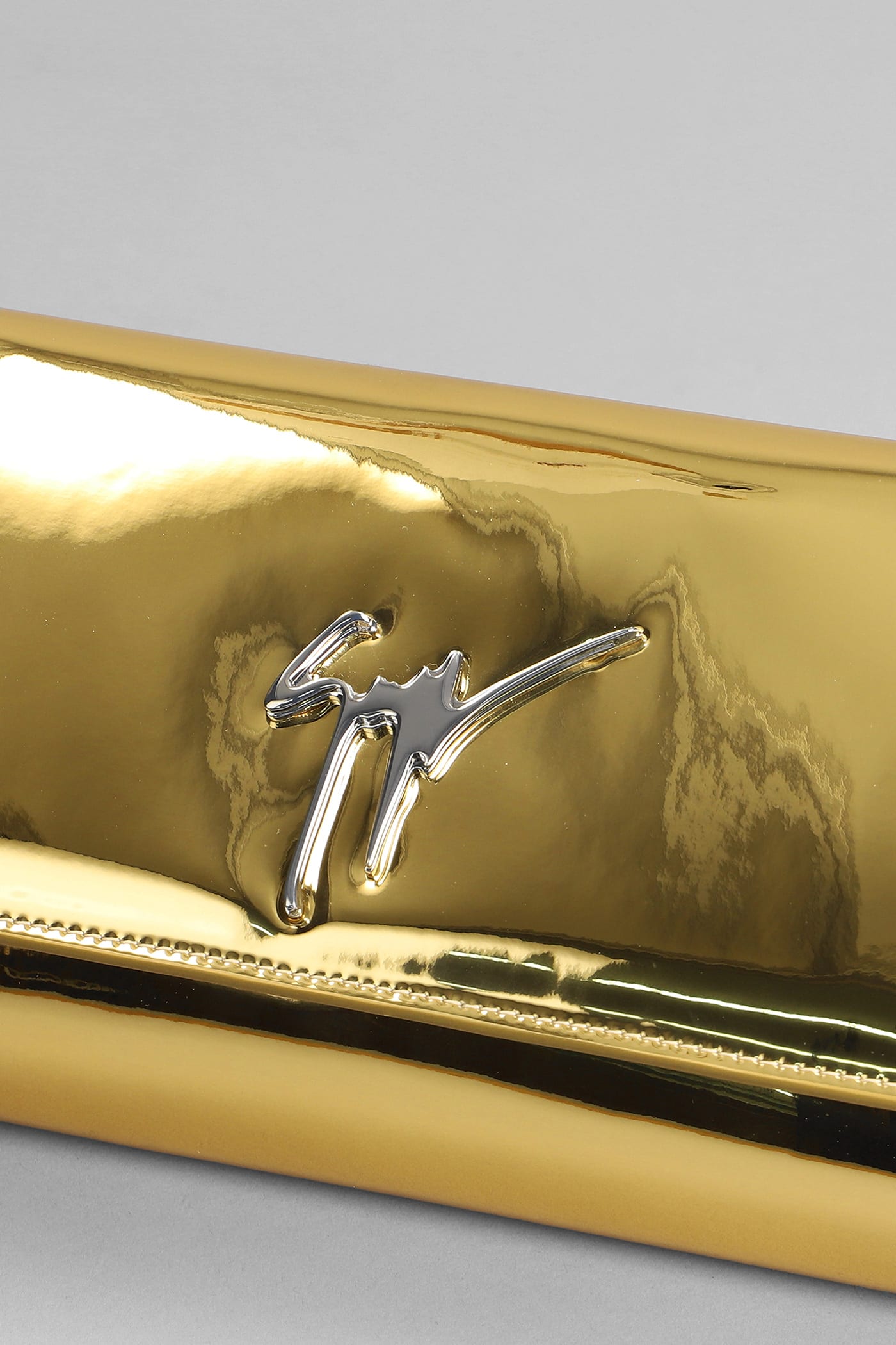 Shop Giuseppe Zanotti Cleopatra Clutch In Gold Leather