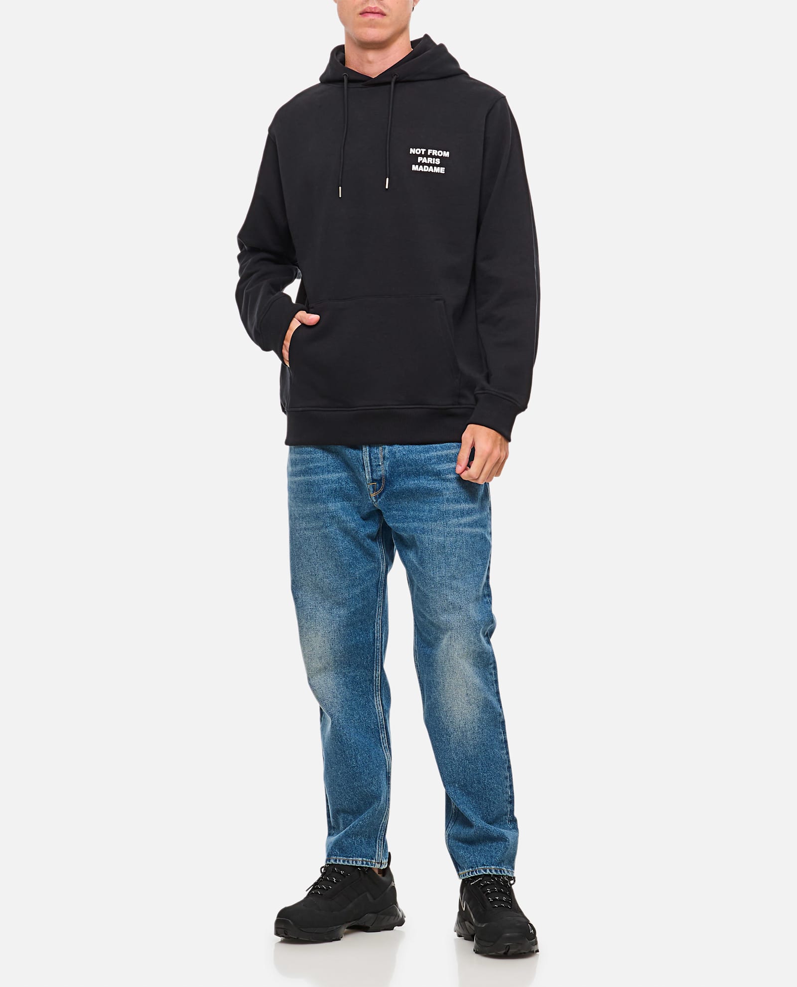 Drôle De Monsieur Le Hoodie Slogan Sweatshirt In Black